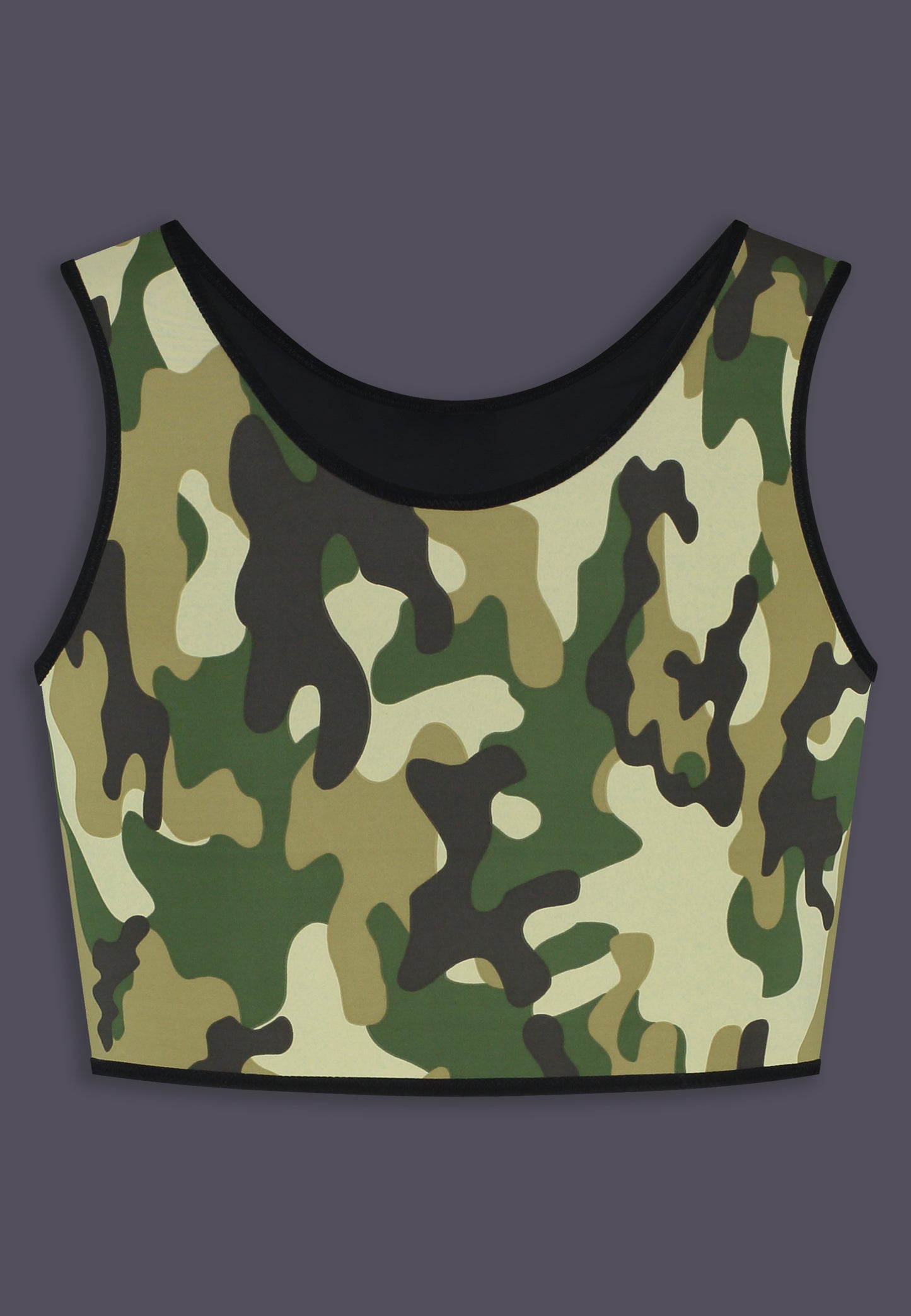 UNTAG trans ftm non binary chest binder camouflage short binder print top product back