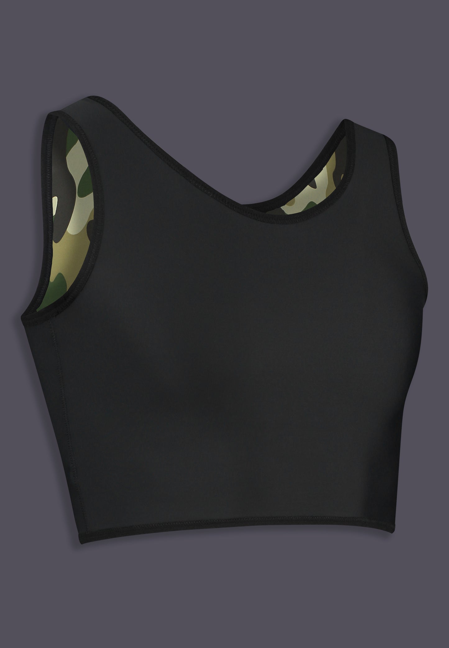 UNTAG trans ftm non binary chest binder camouflage short binder print top product reversible