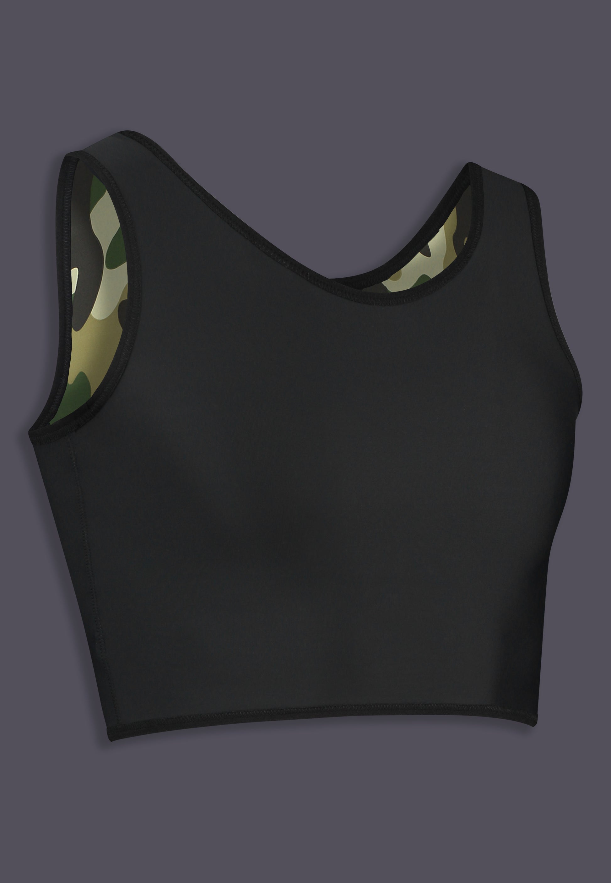 UNTAG trans ftm non binary chest binder camouflage short binder print top product reversible