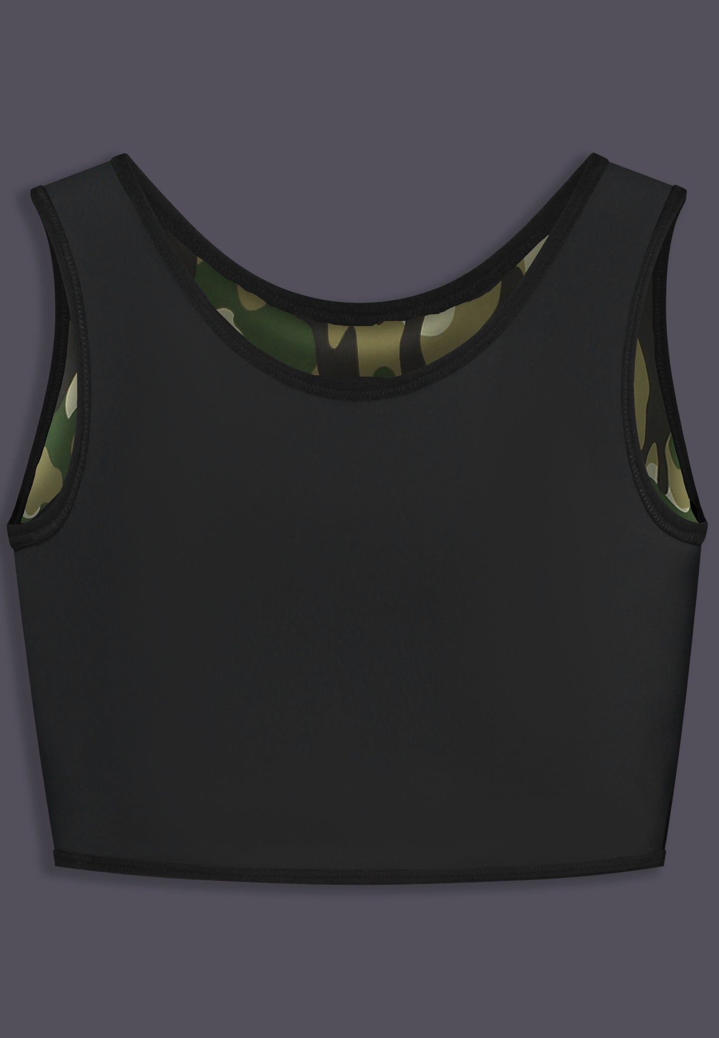 UNTAG trans ftm non binary chest binder camouflage short binder print top product reversible back