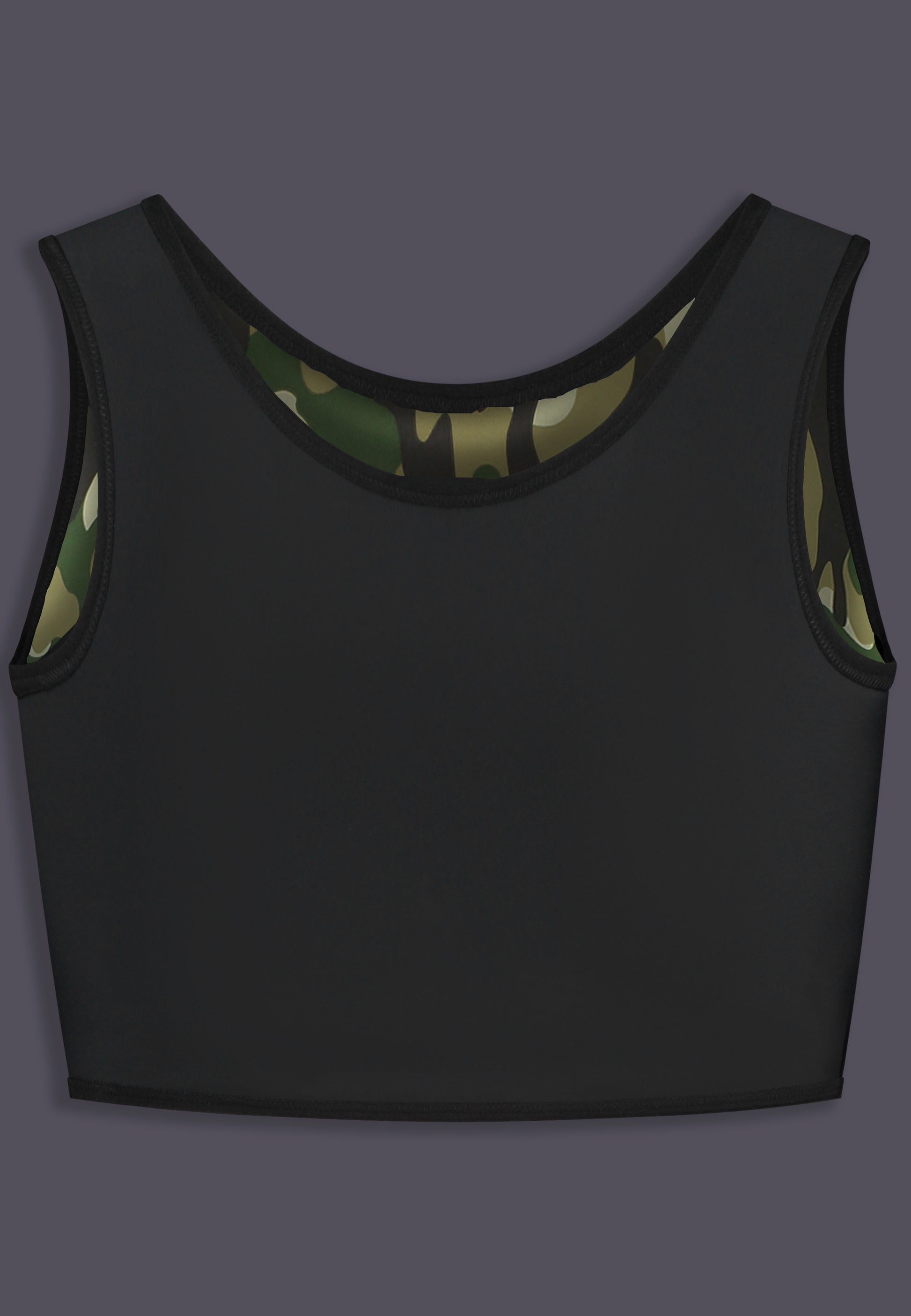 UNTAG trans ftm non binary chest binder camouflage short binder print top product reversible back