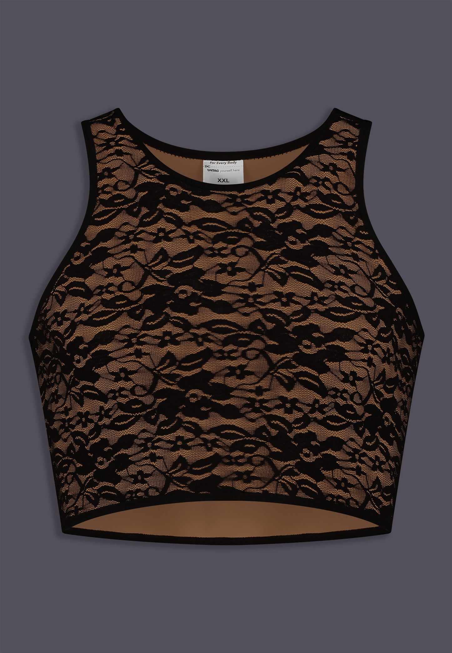 UNTAG Lace chest Binder chocolate FtM trans underwear fashion black non binary