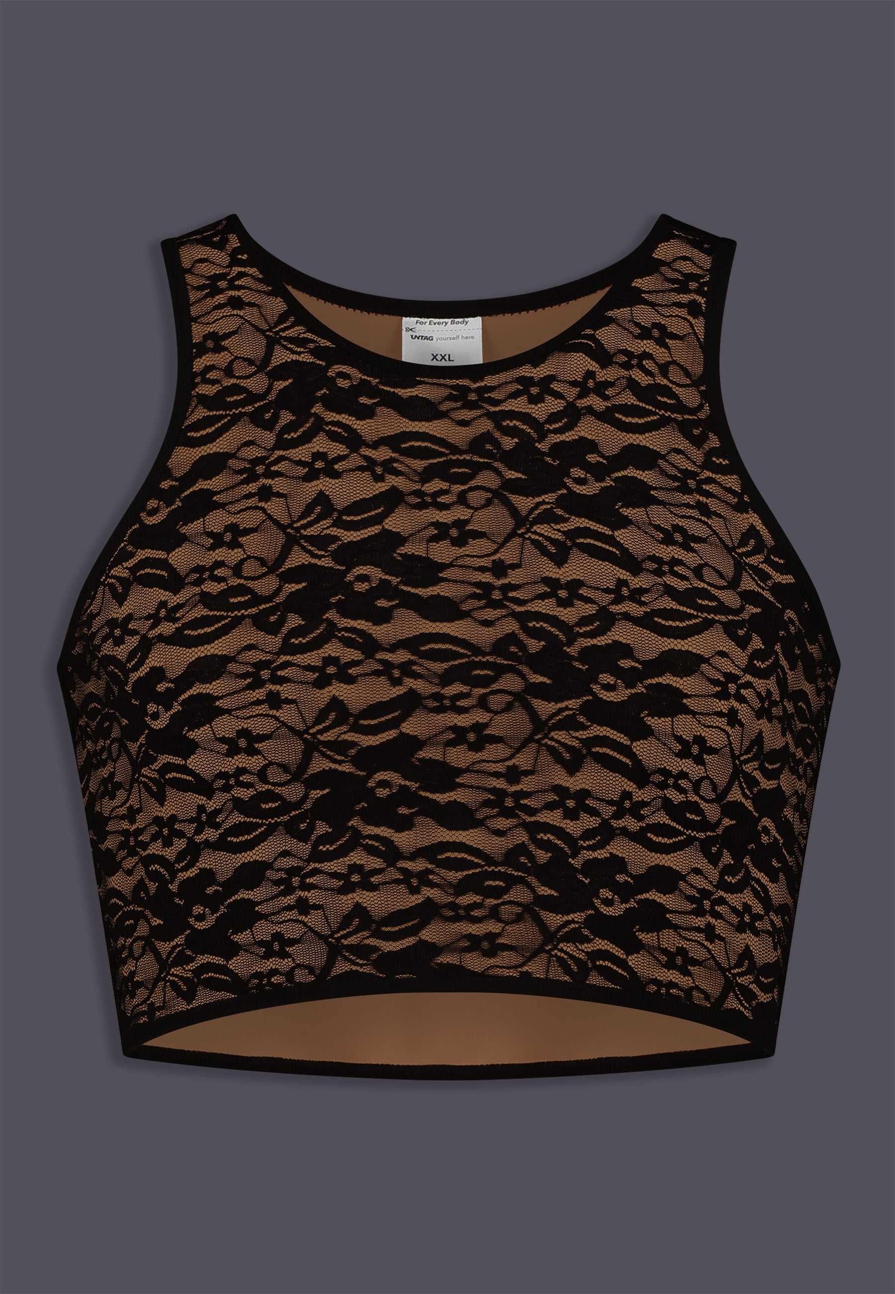 UNTAG Lace chest Binder chocolate FtM trans underwear fashion black non binary