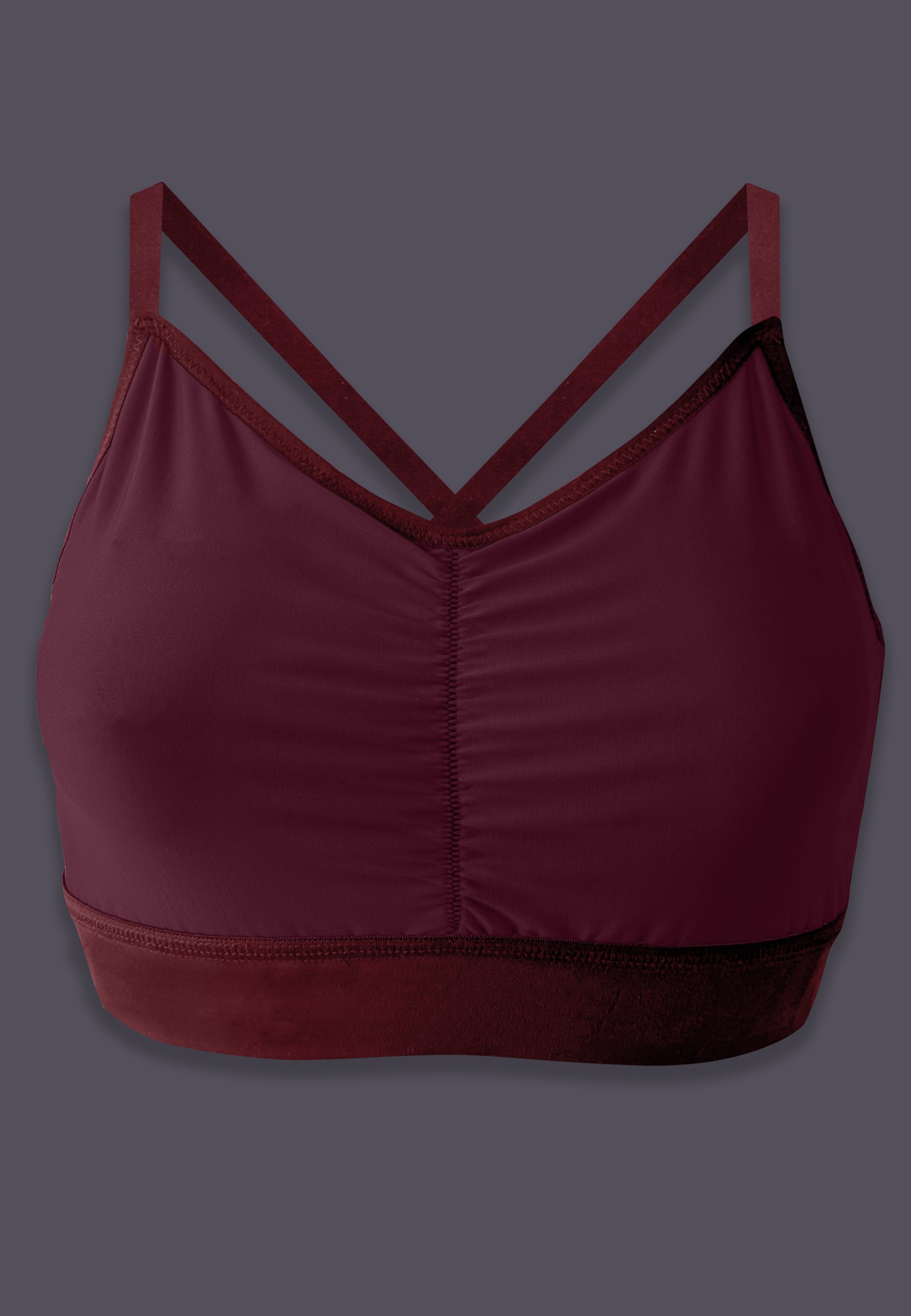 UNTAG MtF trans femme underwear bralette prosthetic top burgundy product front