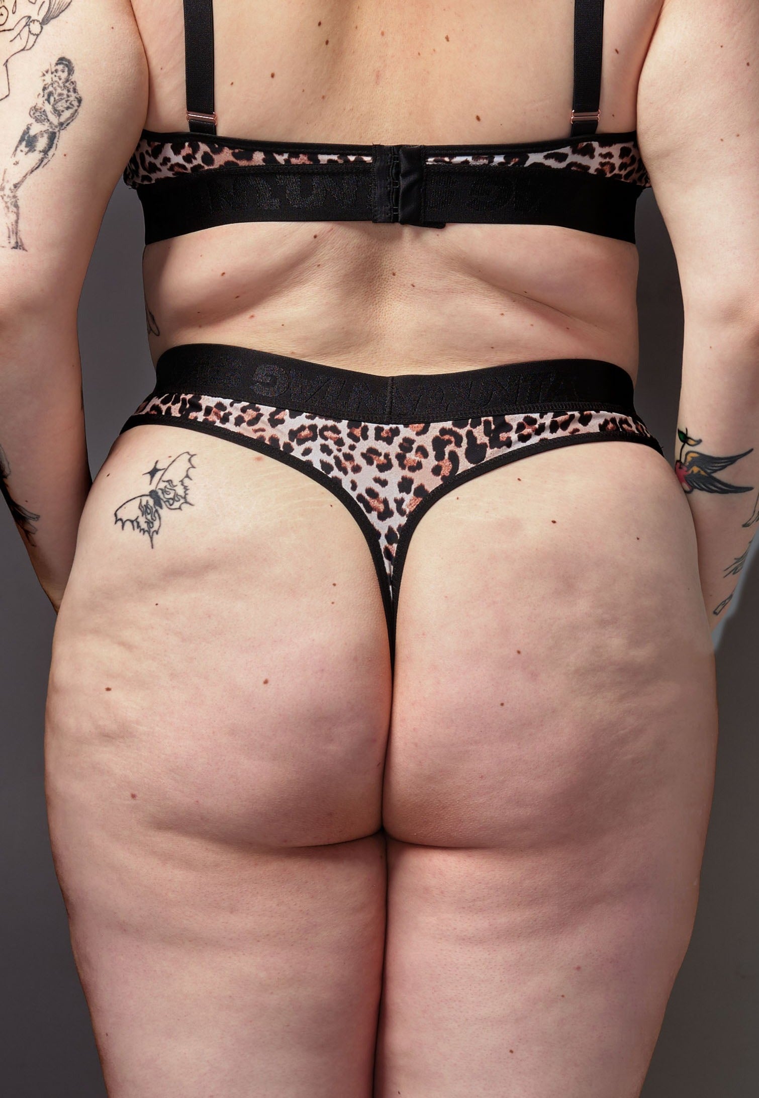 UNTAG MtF trans femme underwear high waisted tucking thong leopard model back 2