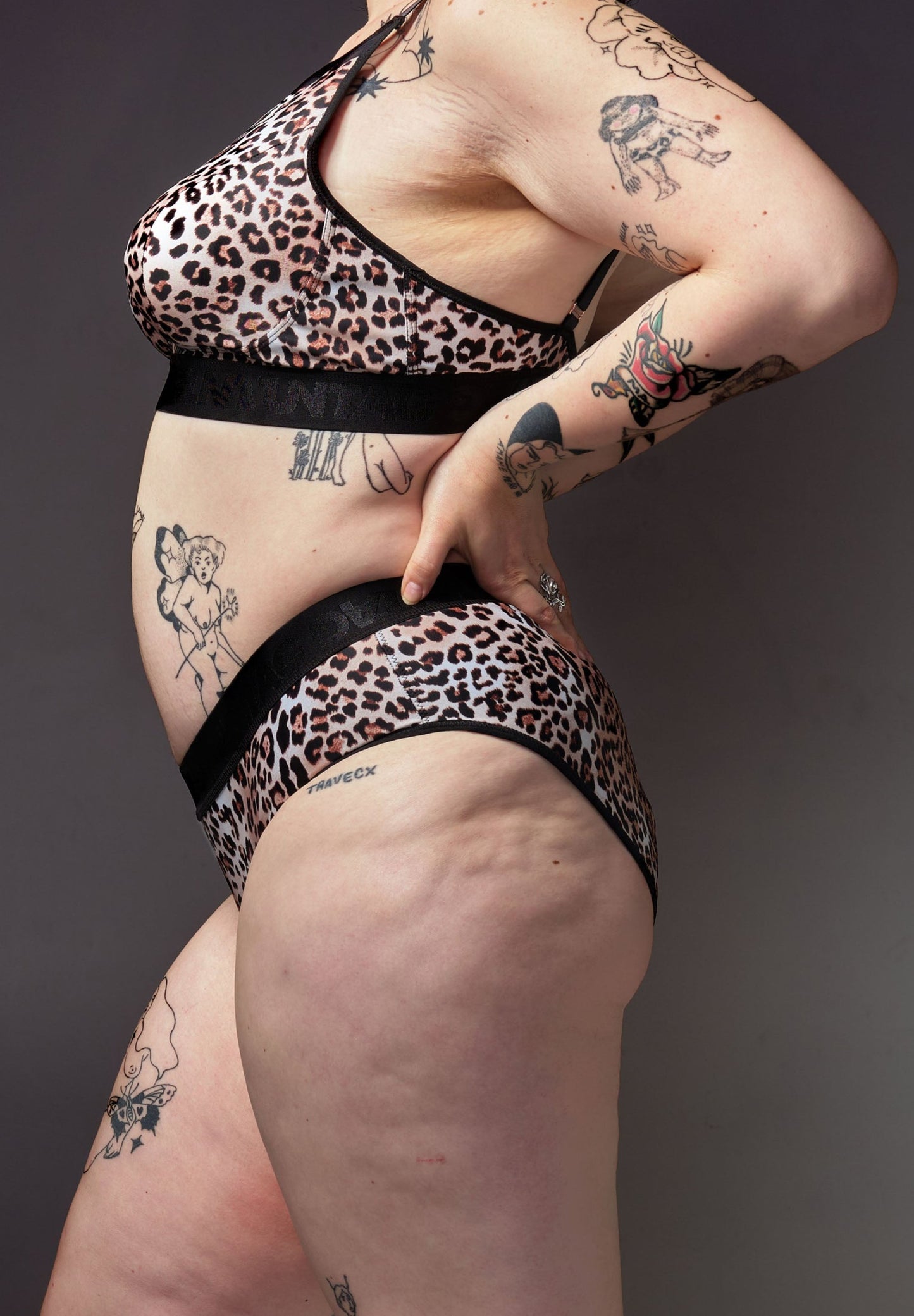 UNTAG Signature Tucking Bikini Brief leopard print swimwear mtf trans fashion