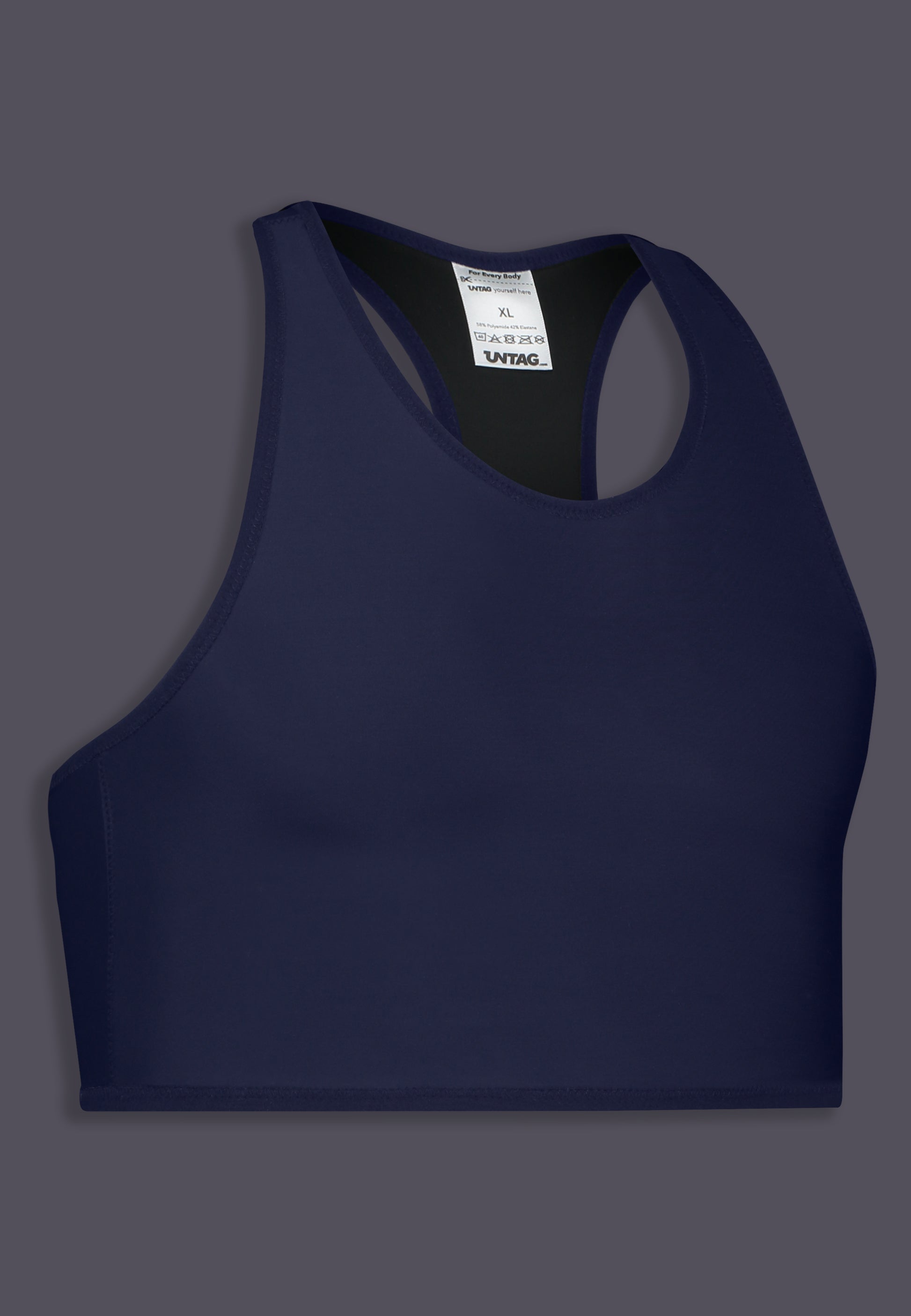 UNTAG trans FtM tank swim chest binder navy product side