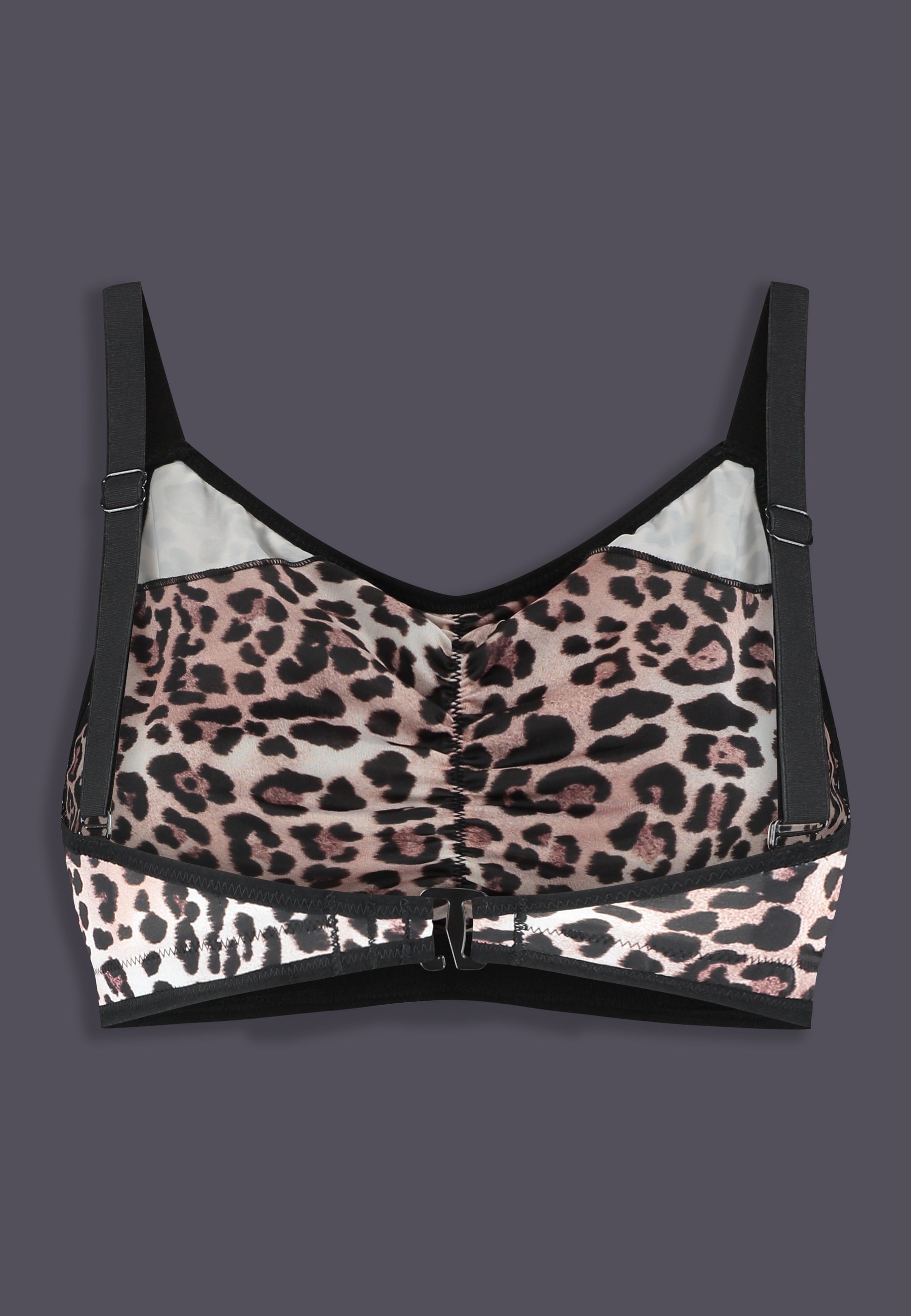 MtF trans femme UNTAG leo bikini top back close up model