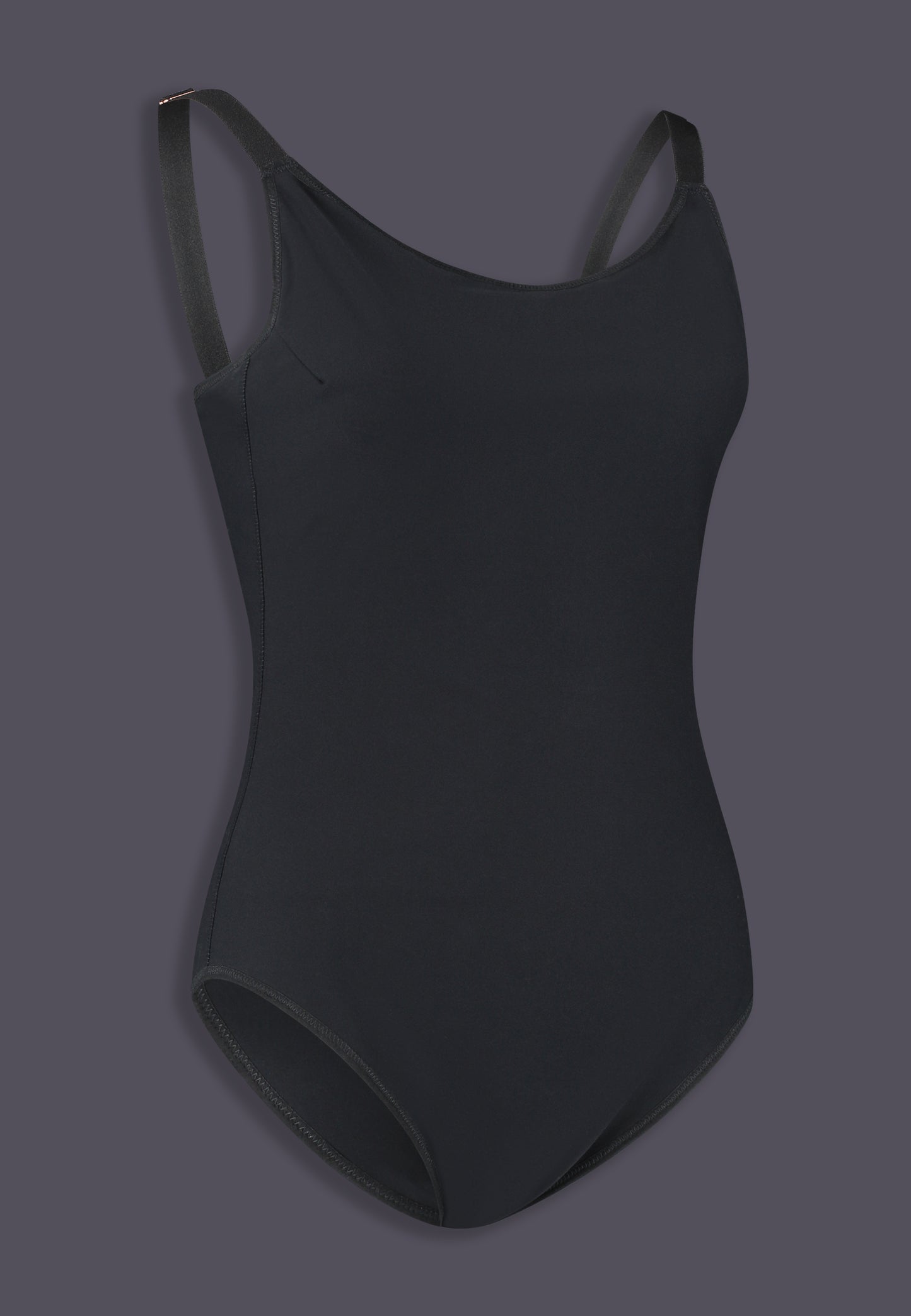 UNTAG MtF trans femme Strappy One Piece black prosthetic boobs close up side front product