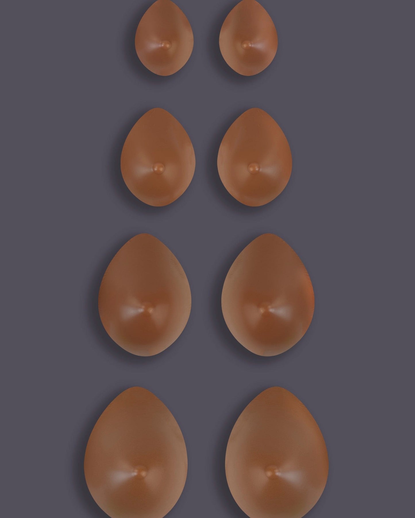 Breast Prostheses oval caramel in pairs