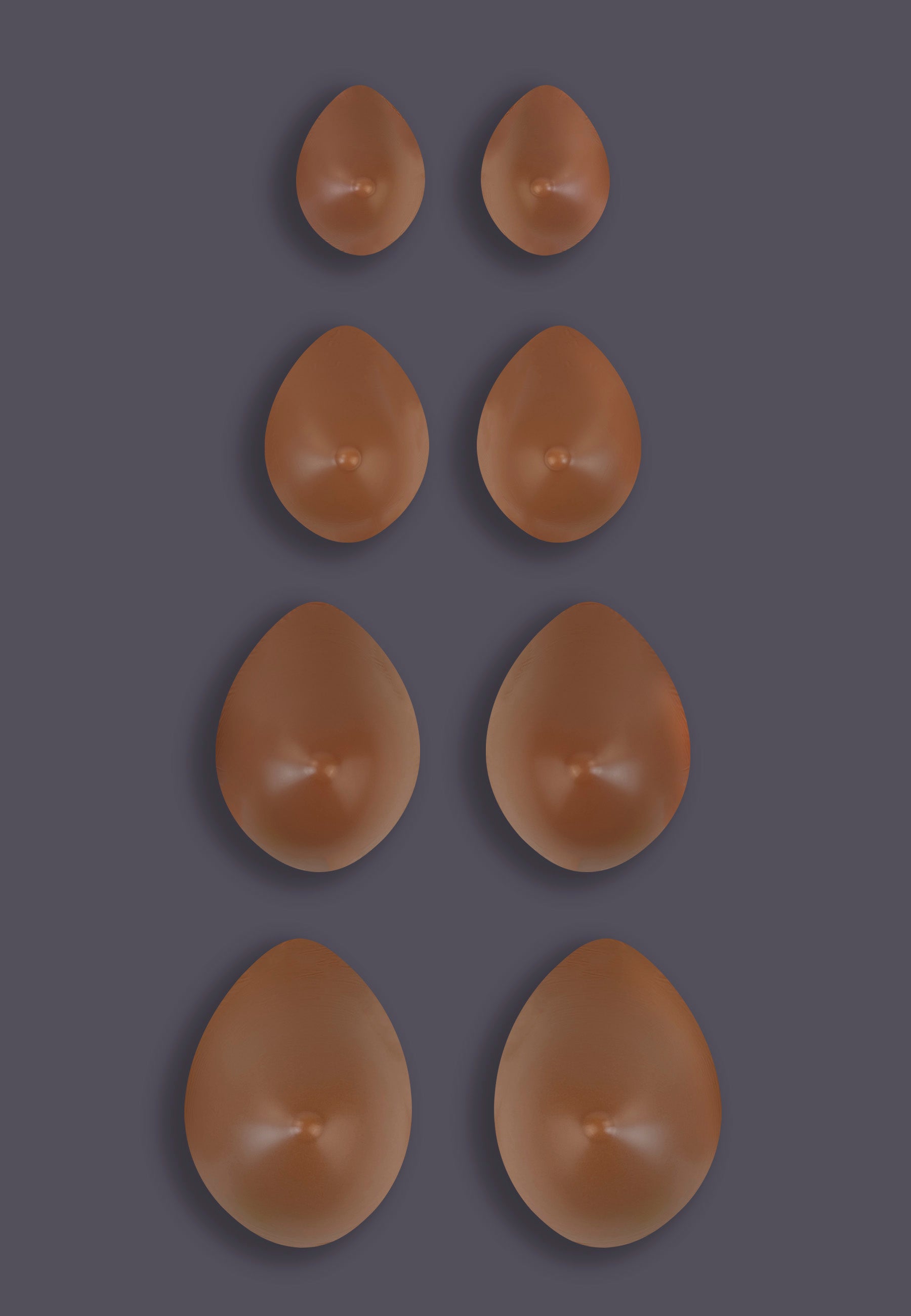 Breast Prostheses oval caramel in pairs