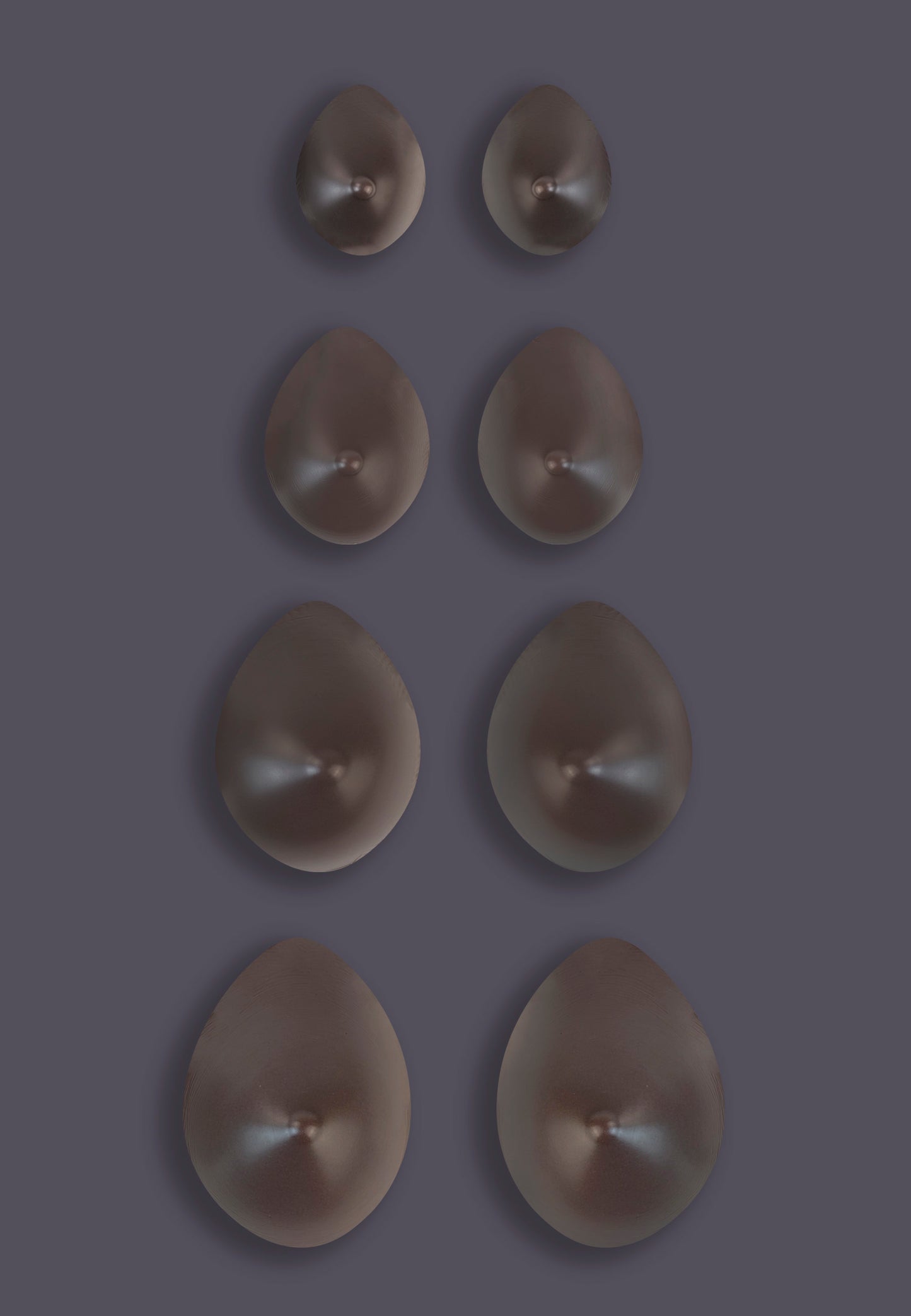 Breast Prostheses oval chocolate in pairs