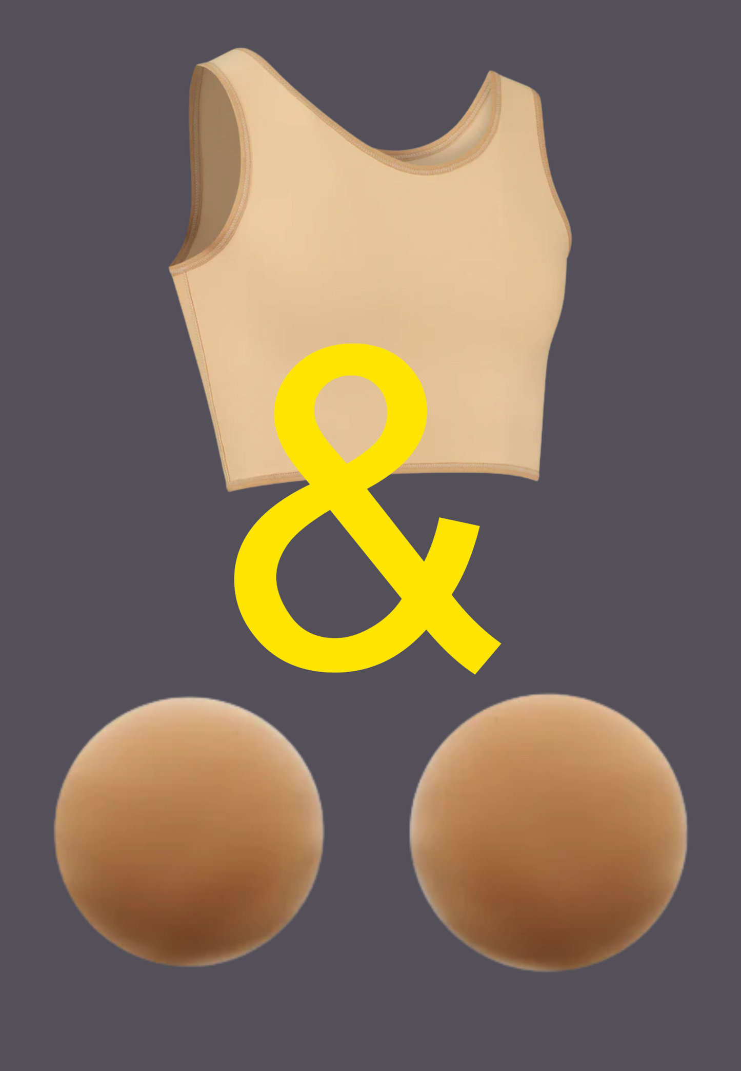 Short Binder caramel + Silicone Nipple Pads - BUNDLE