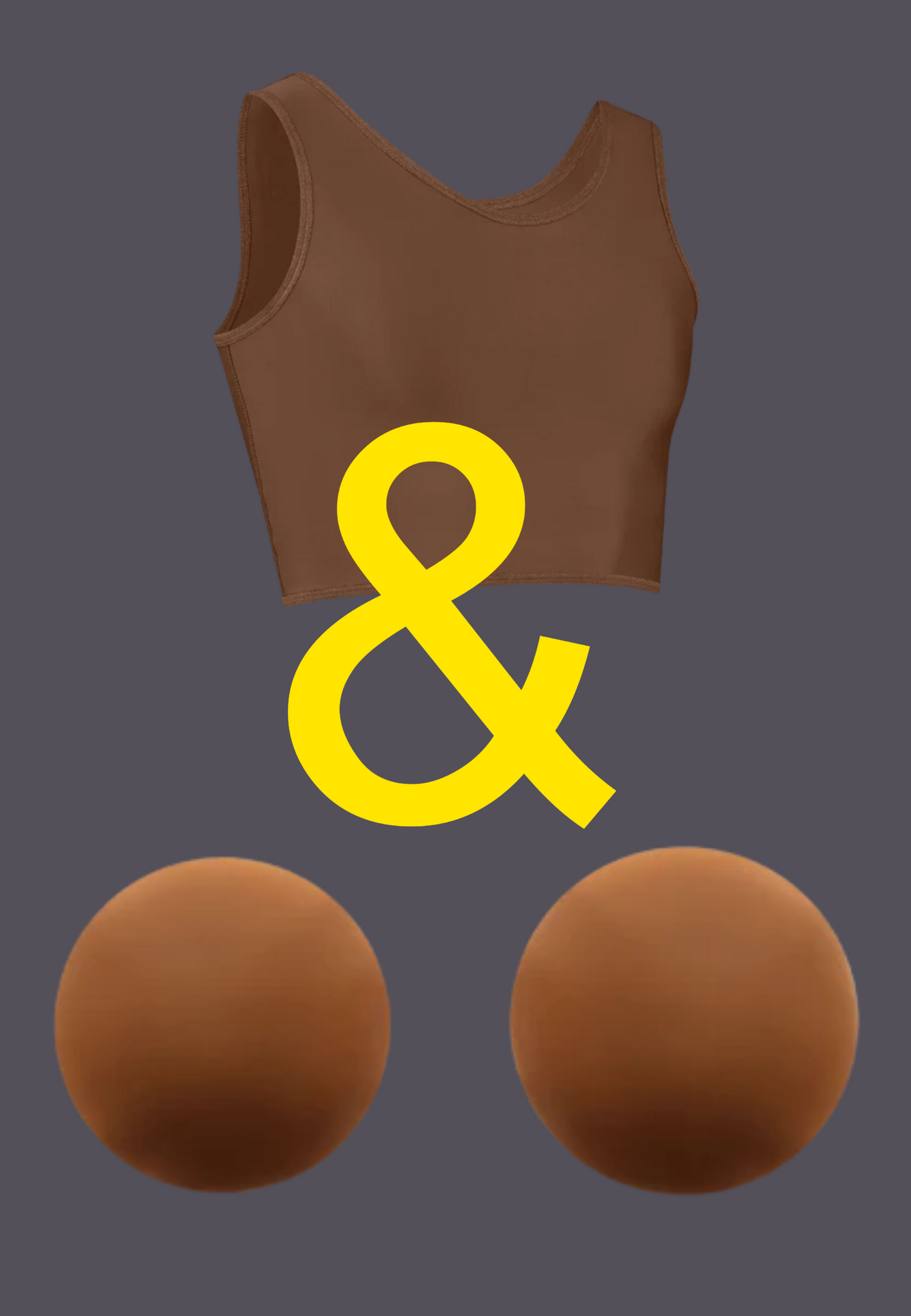 Short Binder chocolate + Silicone Nipple Pads - BUNDLE