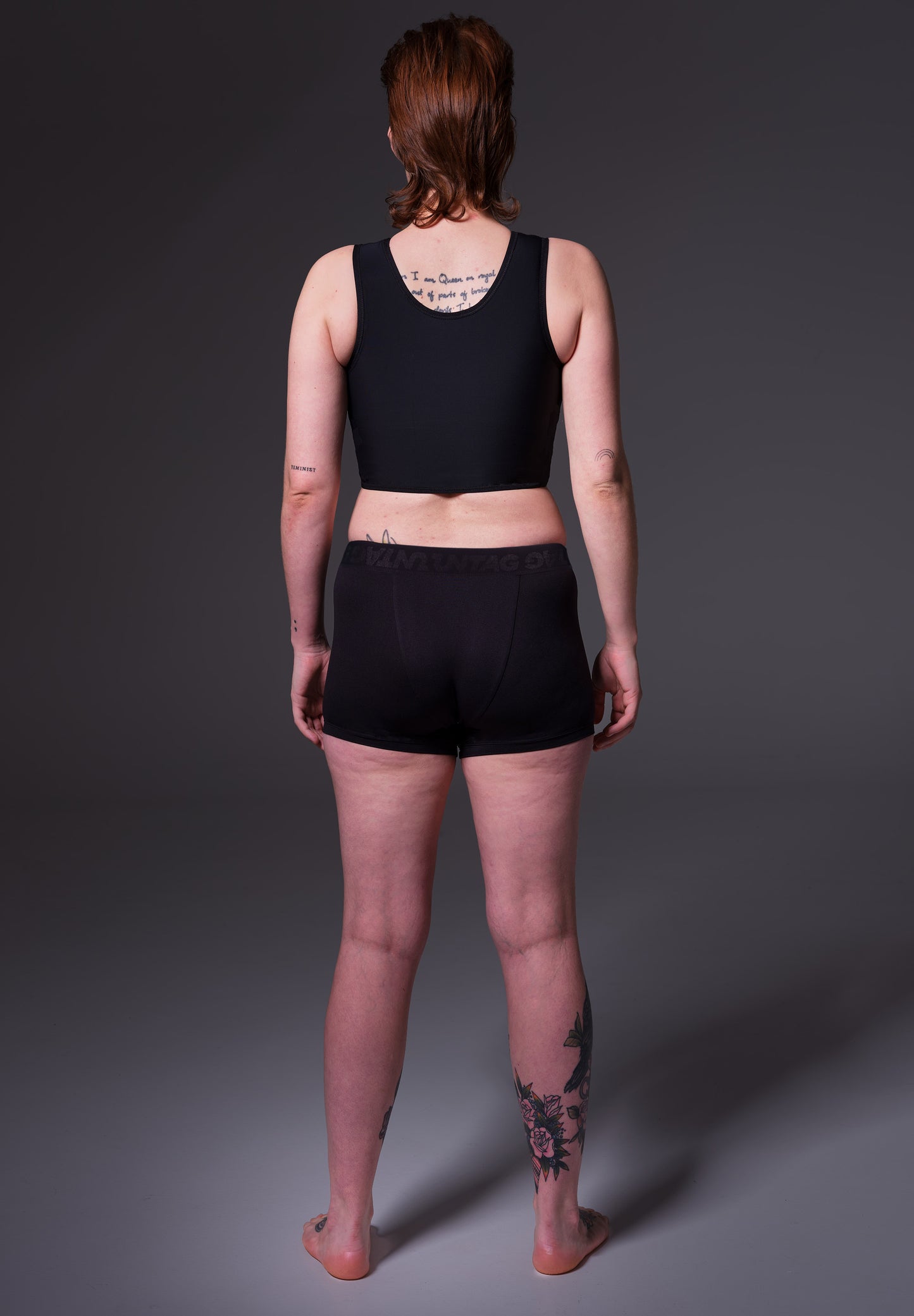 Back view of the Boxershorts in black, worn by model Lene
