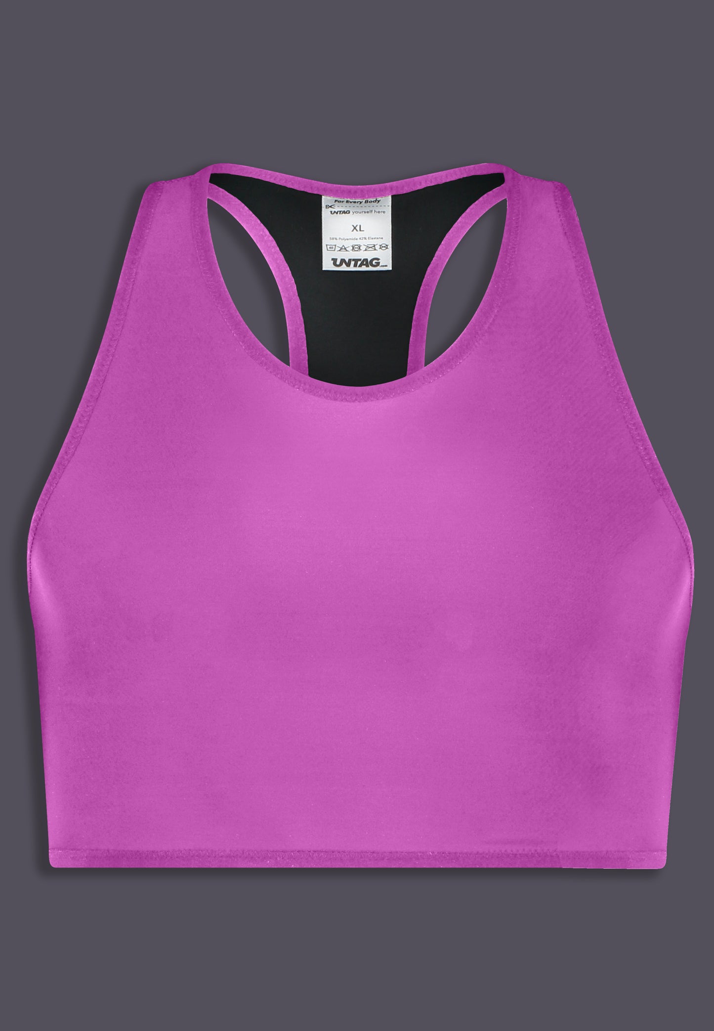Tank Binder Reversible raspberry seen from the front