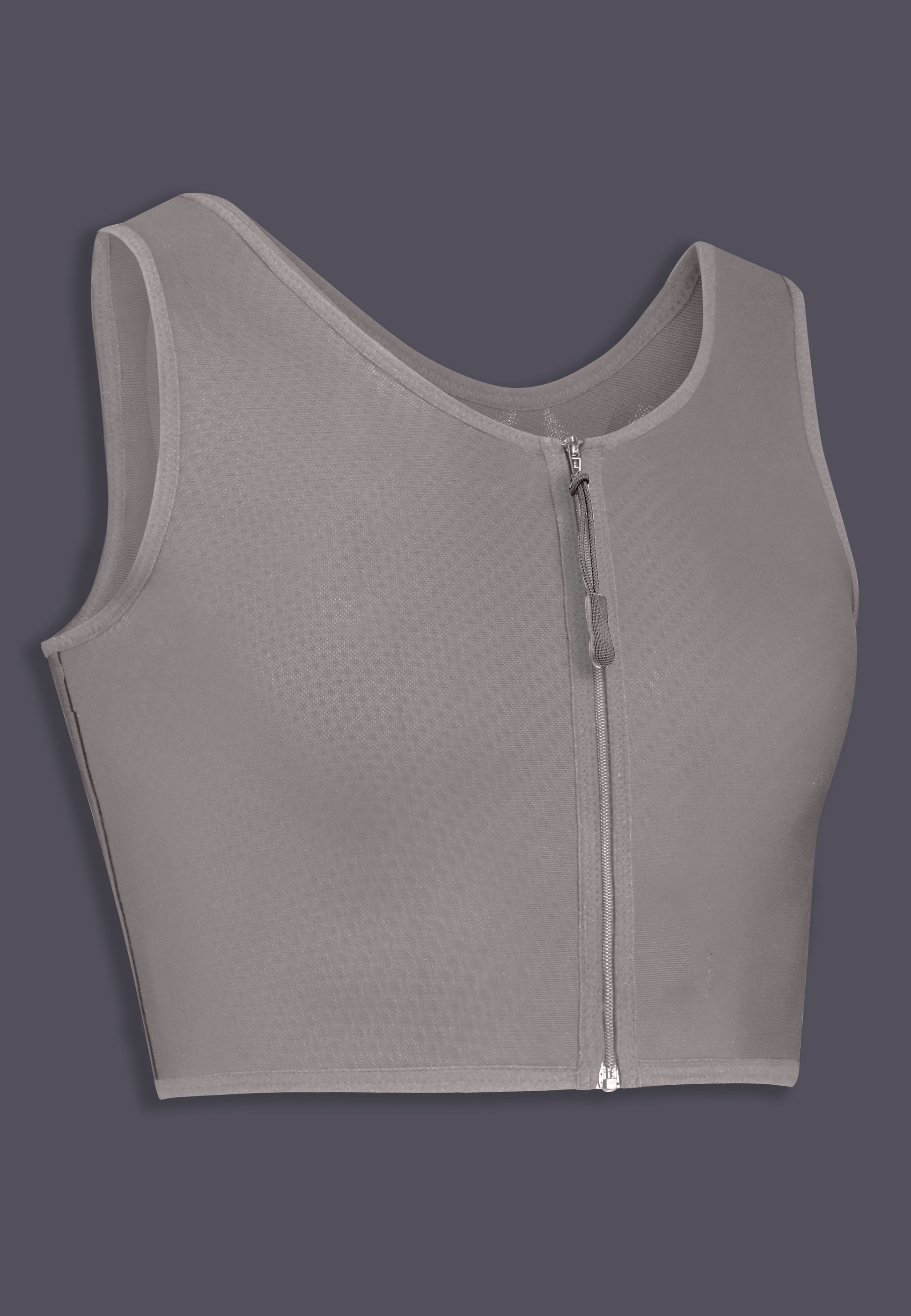 The Basic Binder with zipper, side view in grey