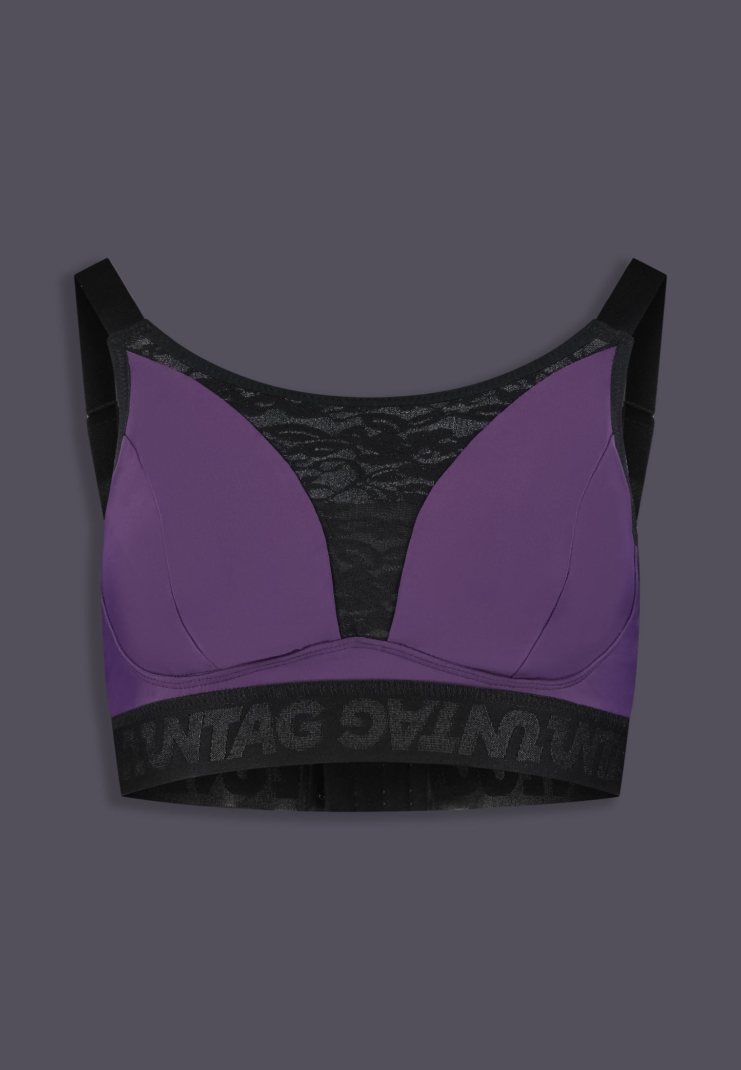 UNTAG mtf trans femme bralette prosthetic boobs plum color front product