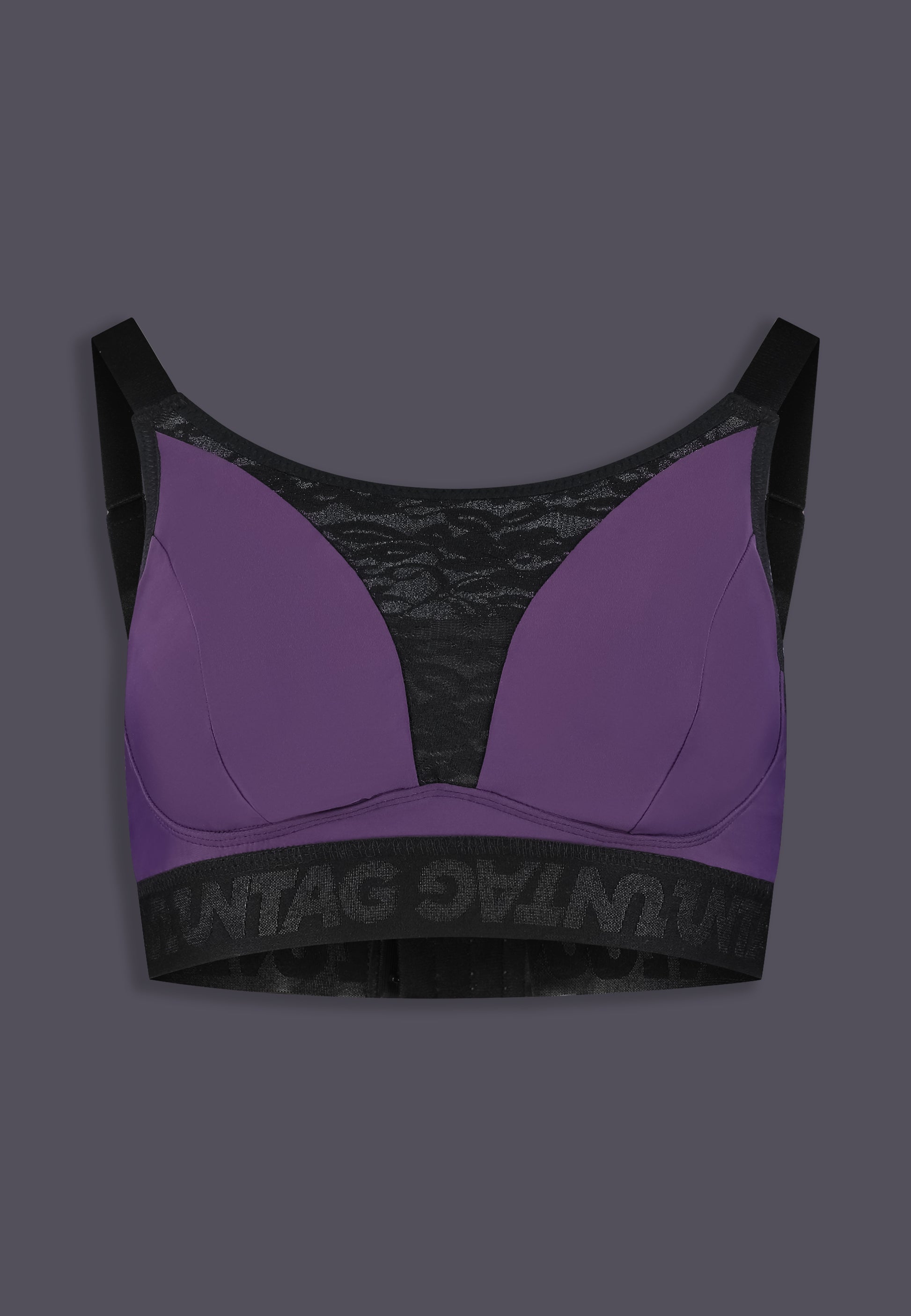UNTAG mtf trans femme bralette prosthetic boobs plum color front product