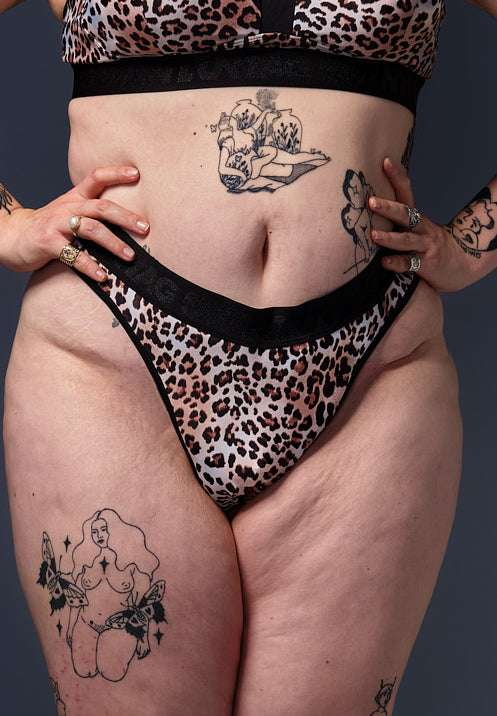 High Waisted Tucking String leopard