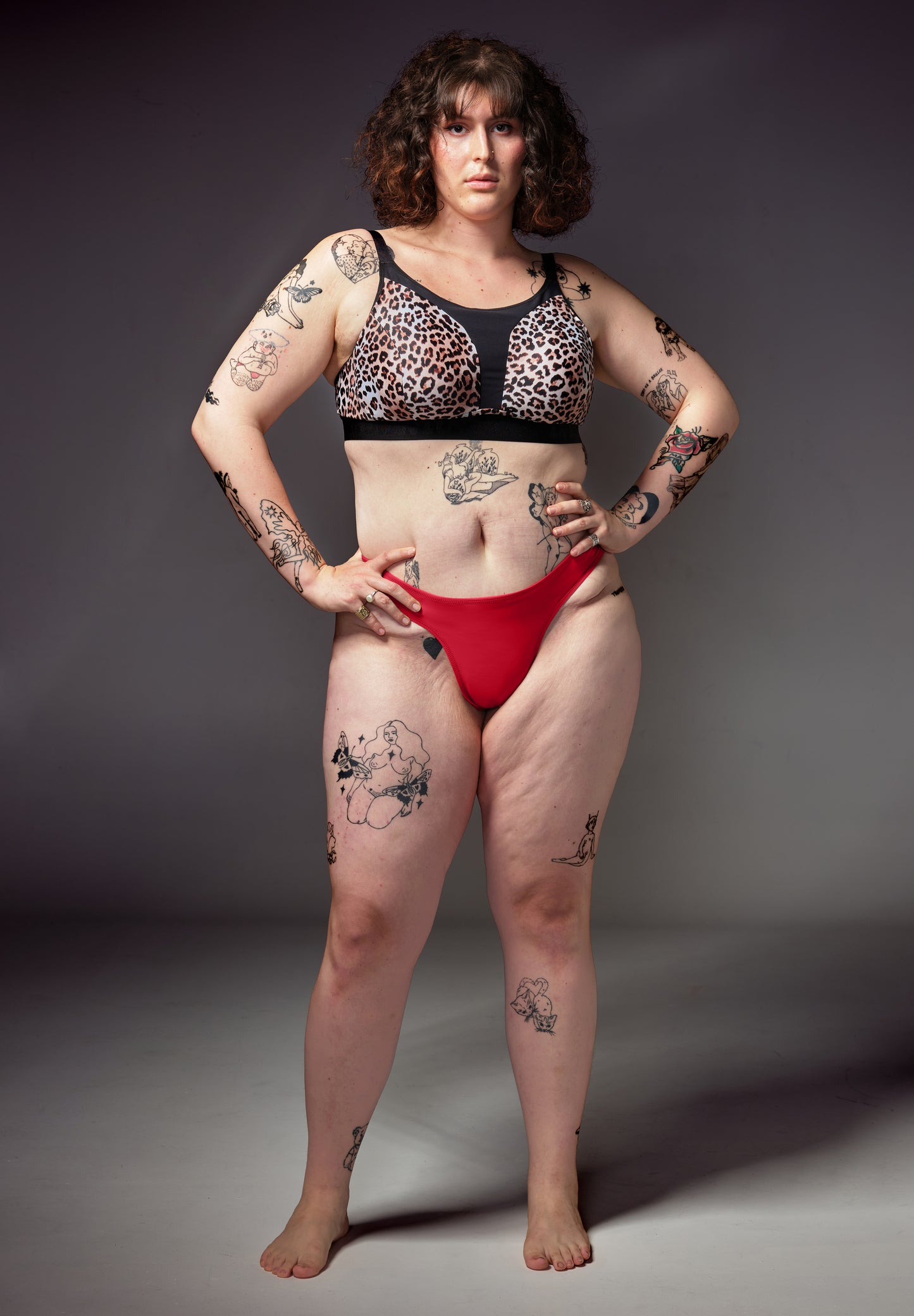 UNTAG MtF trans femme tucking underwear panties thong tanga red - model front