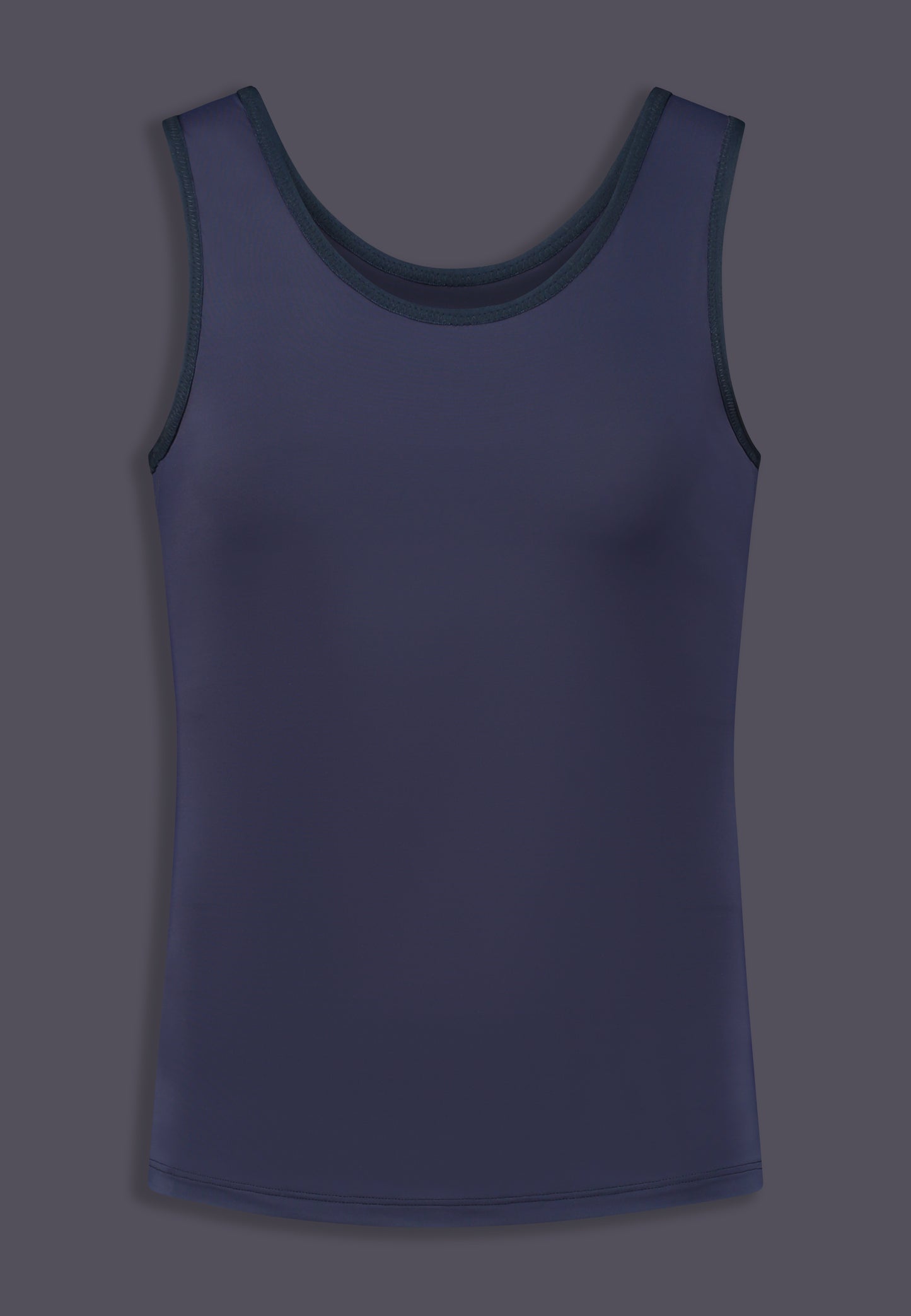 FtM trans fitted swimming built-in chest binder dark blue queer front product