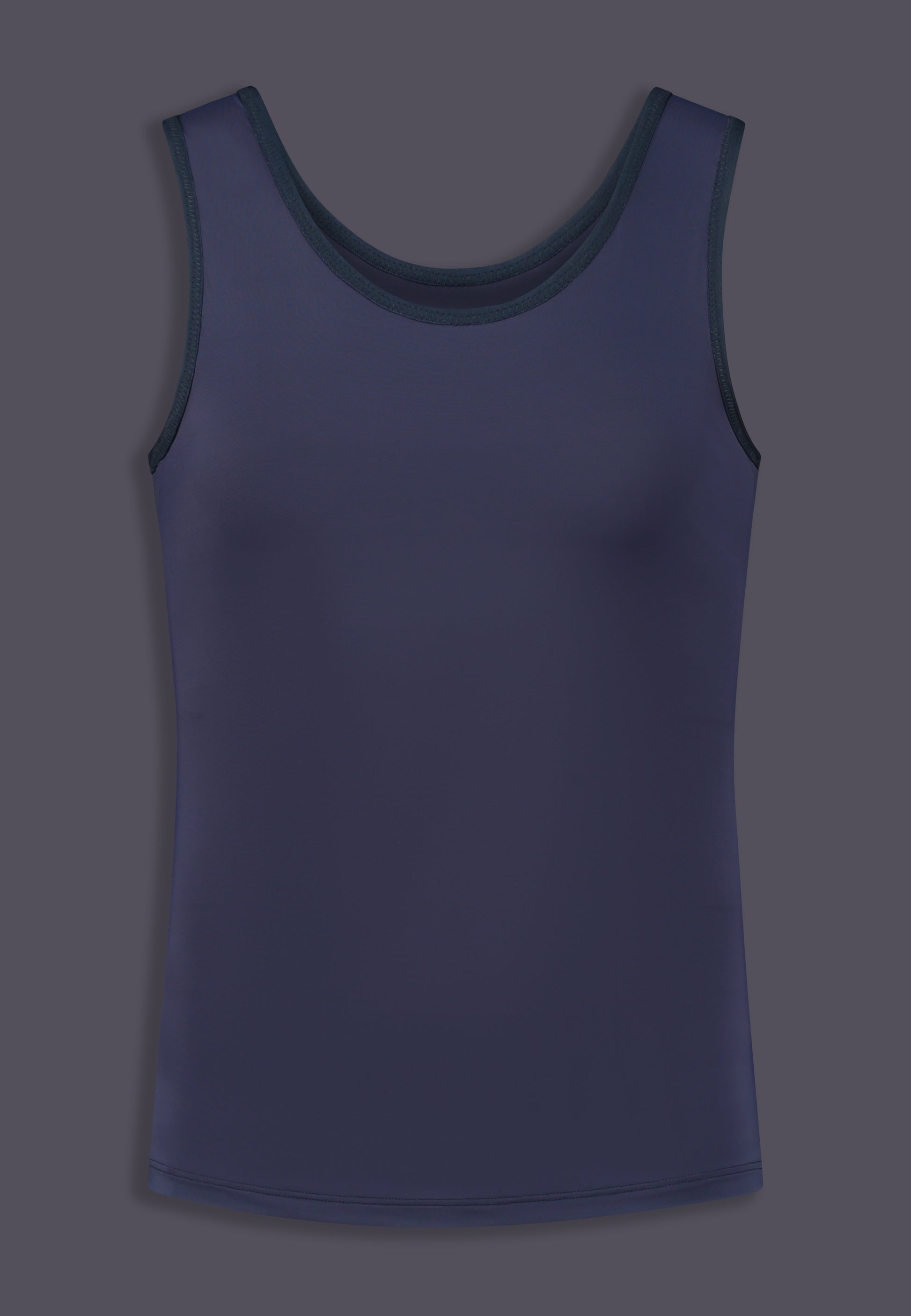 FtM trans fitted swimming built-in chest binder dark blue queer front product