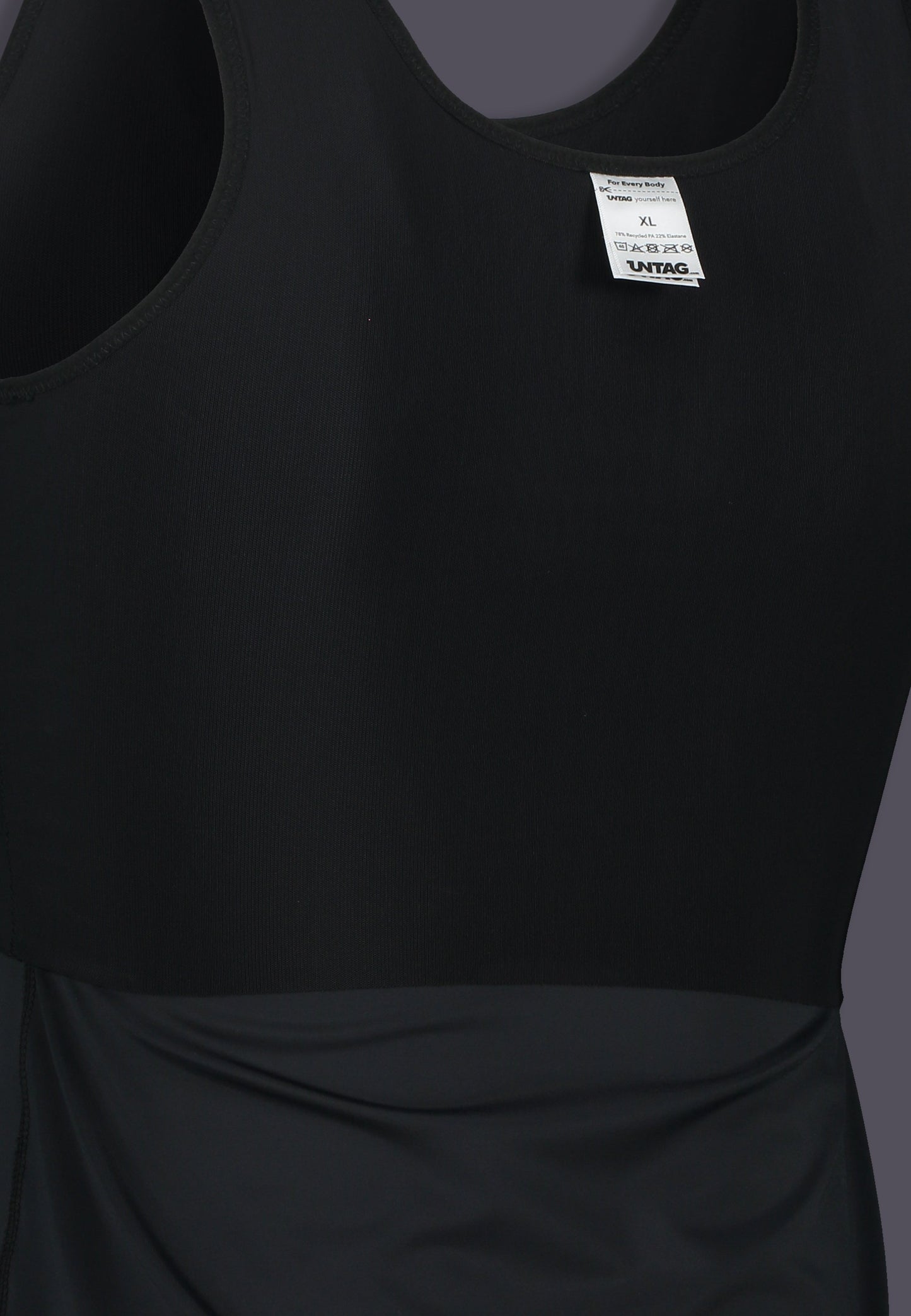 FtM trans fitted swimming built-in chest binder black side product detail
