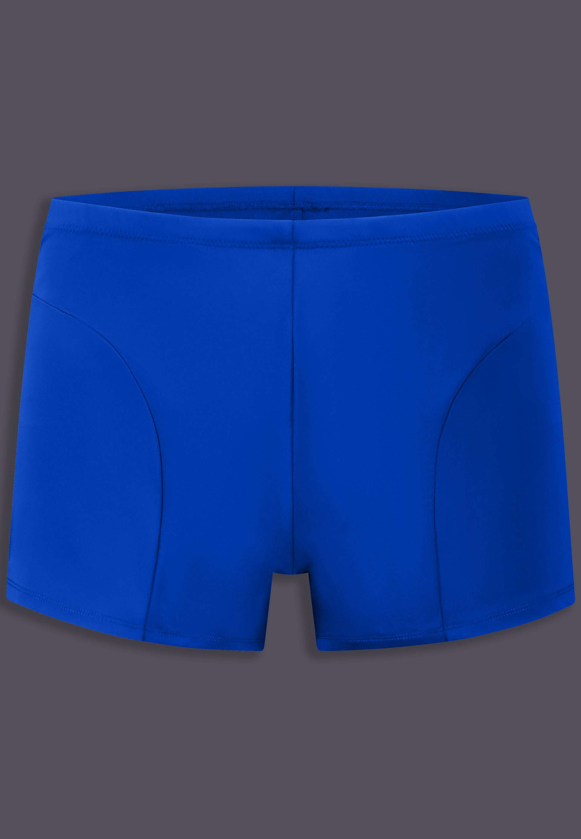 UNTAG FtM trans masc non binary swim cobalt blue swim shorts packing product front 