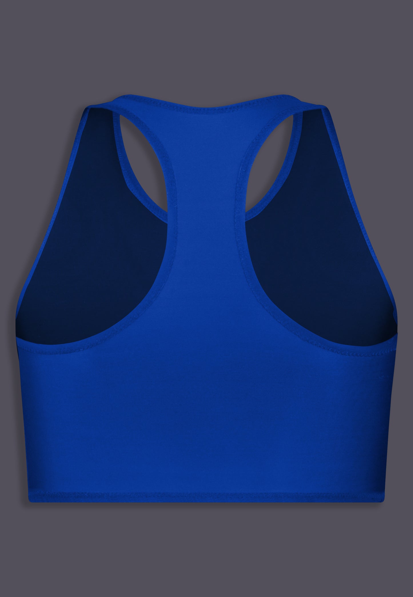 UNTAG FtM trans masc non binary swim cobalt blue chest binder tank top product back