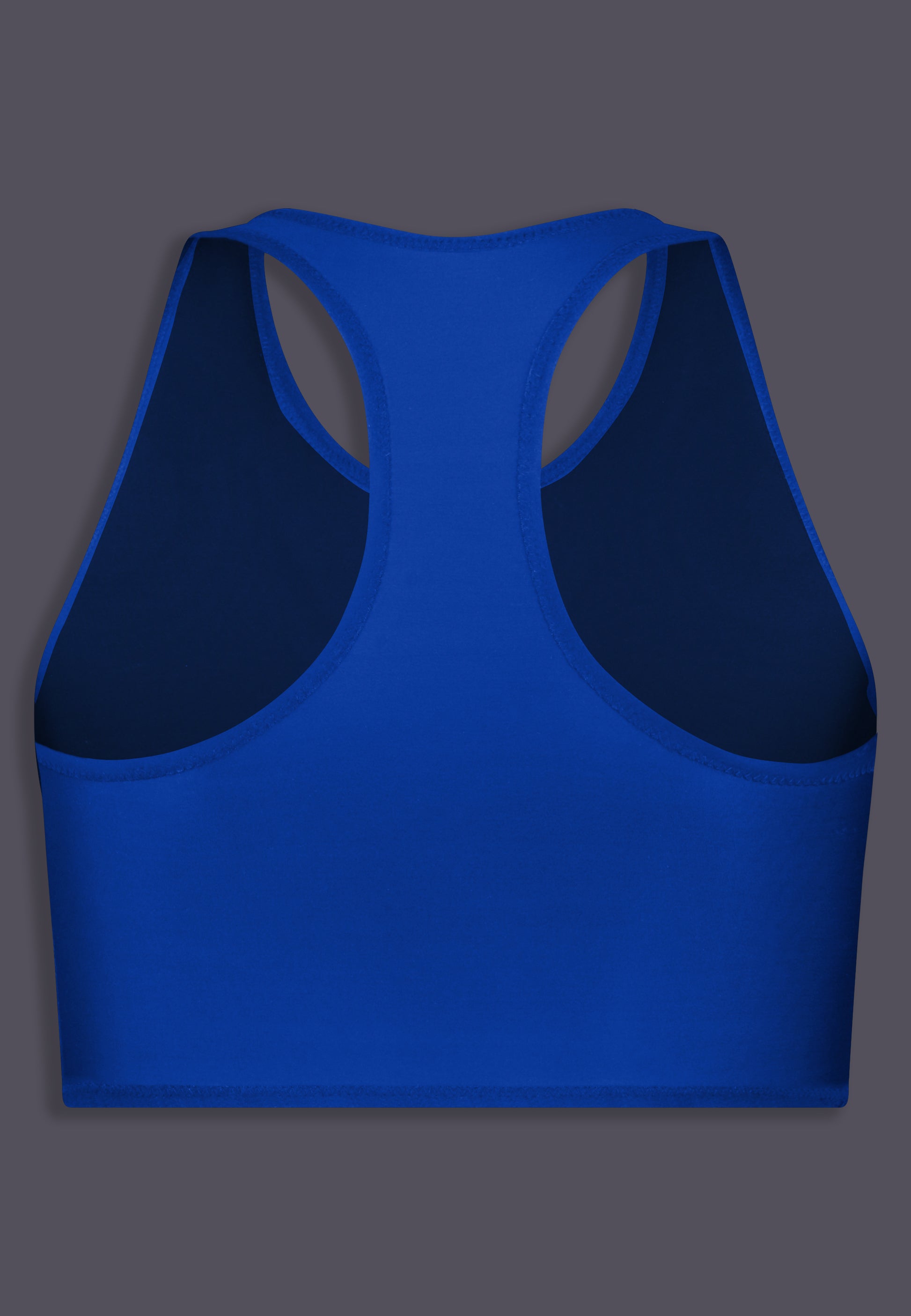 UNTAG FtM trans masc non binary swim cobalt blue chest binder tank top product back