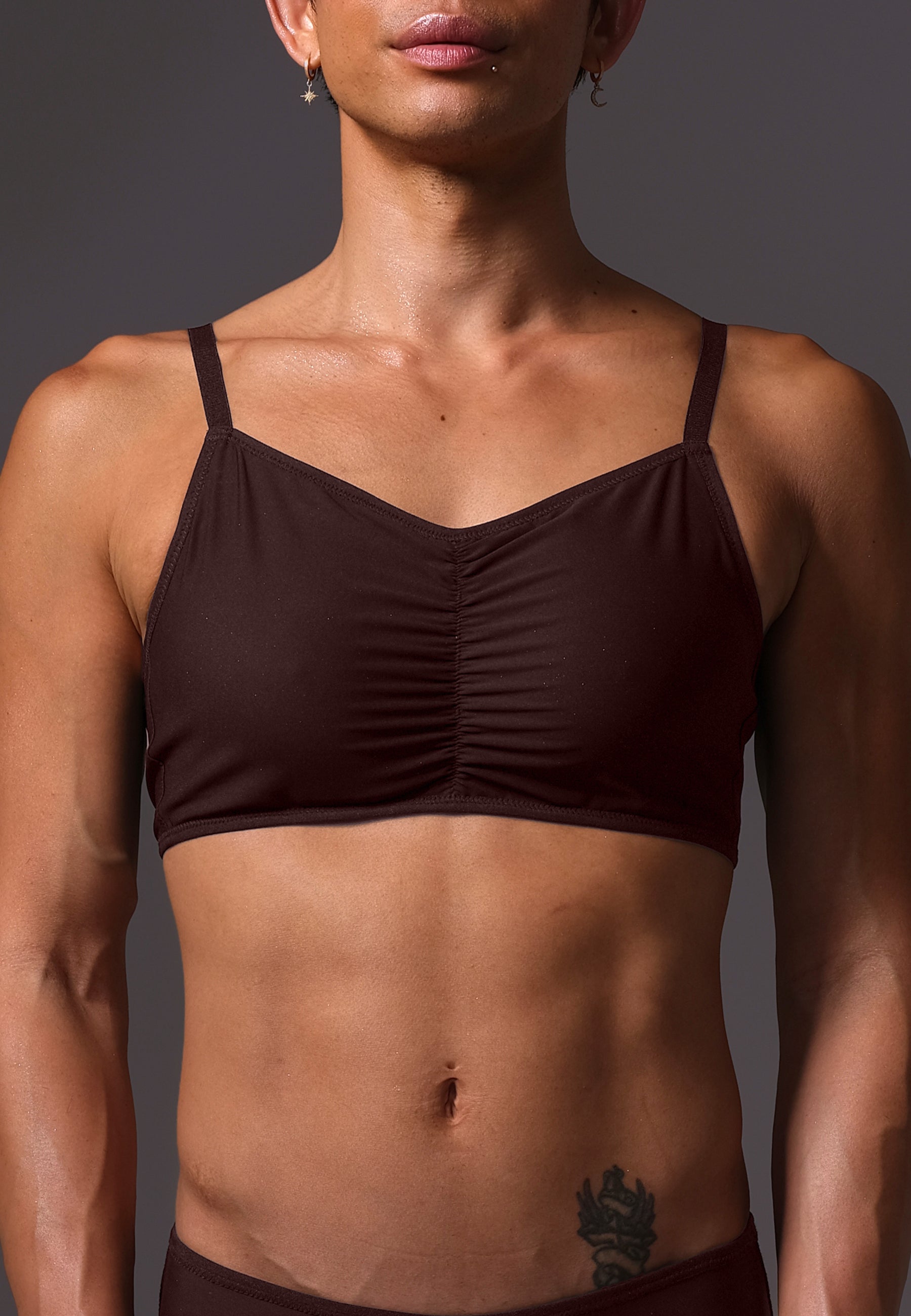 UNTAG MtF Bikini Bra Top espresso brown prosthetic top trans femme front zoom model