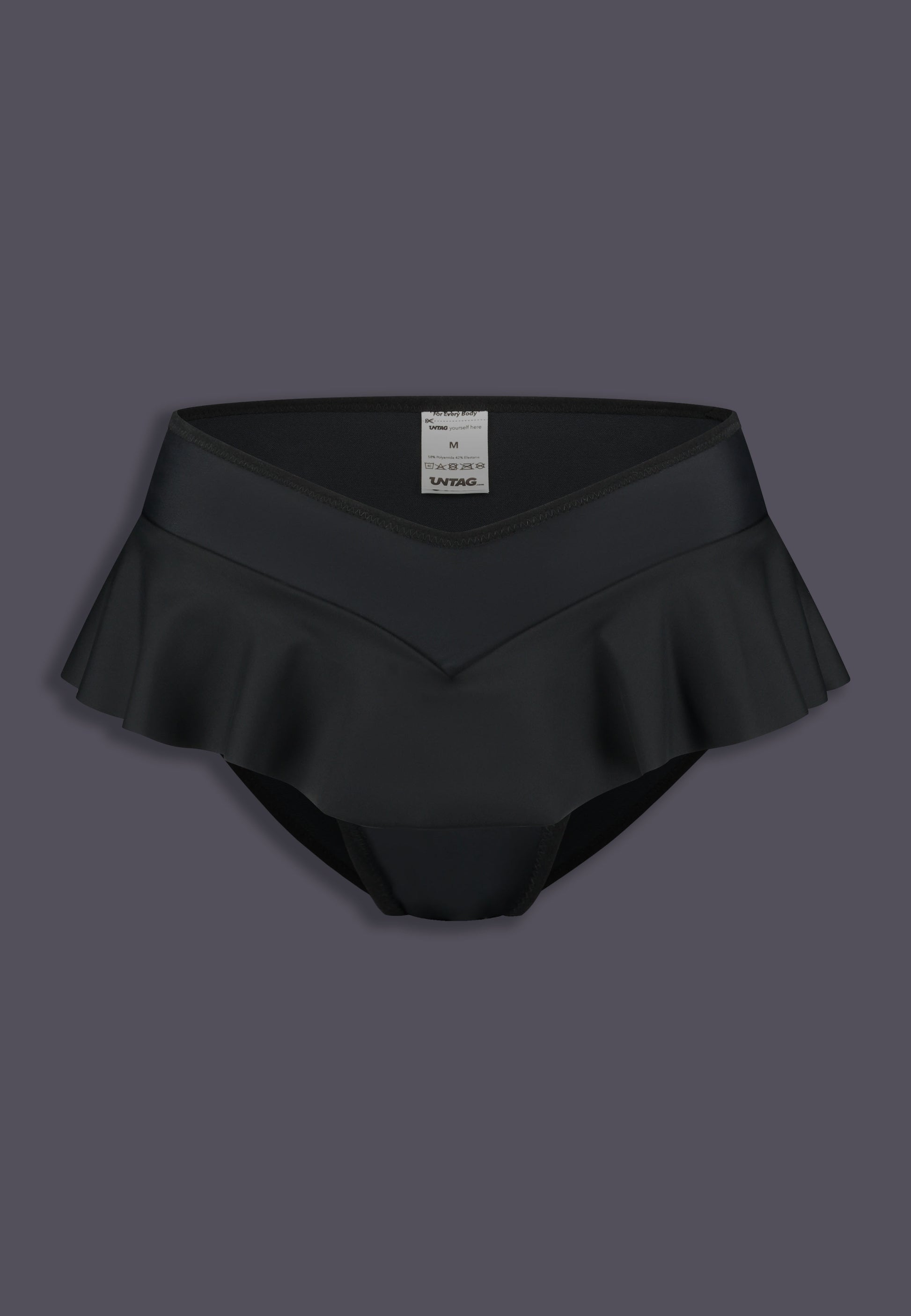 UNTAG tucking ruffle bikini bottoms black mtf