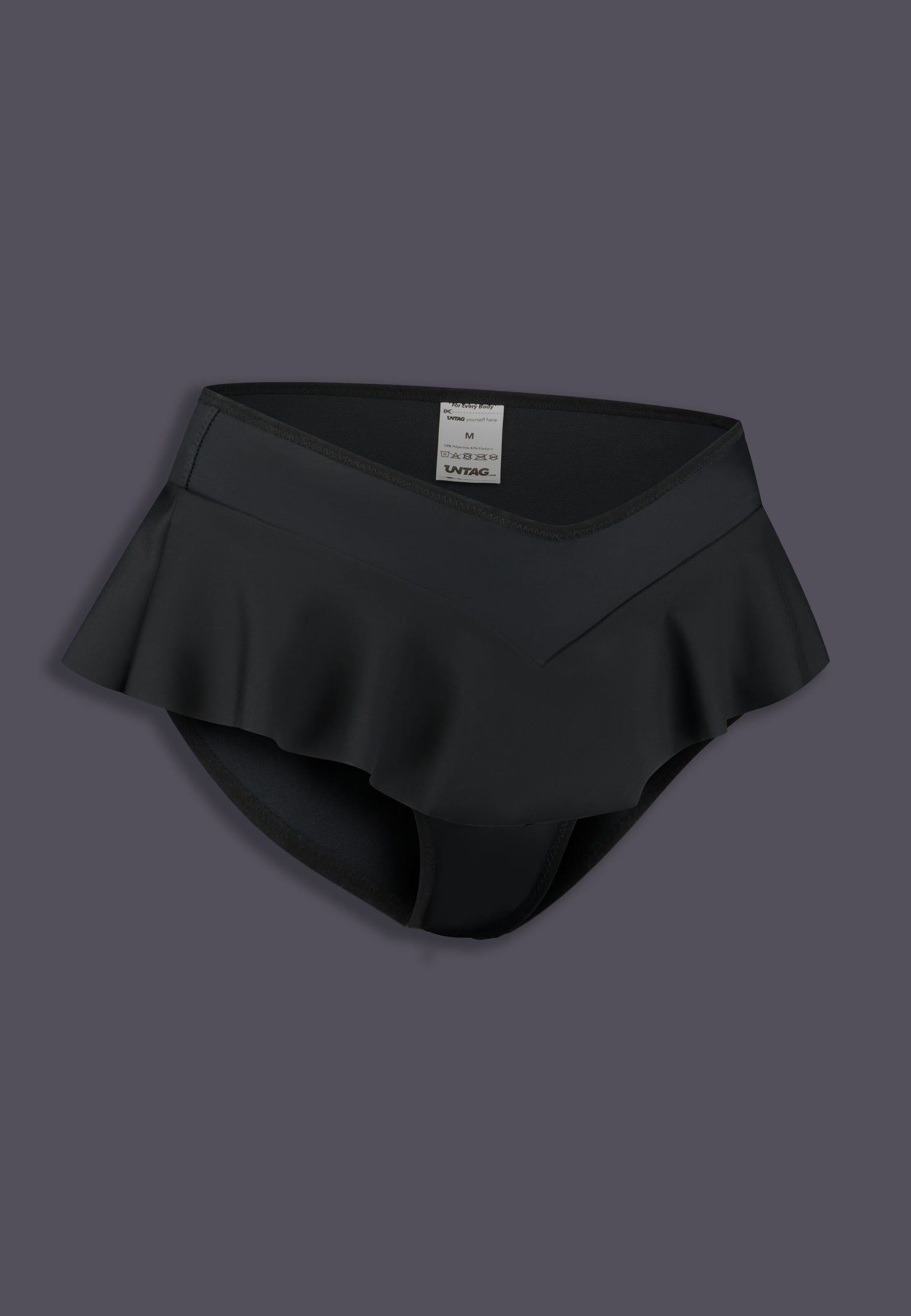 UNTAG tucking ruffle bikini bottoms black mtf