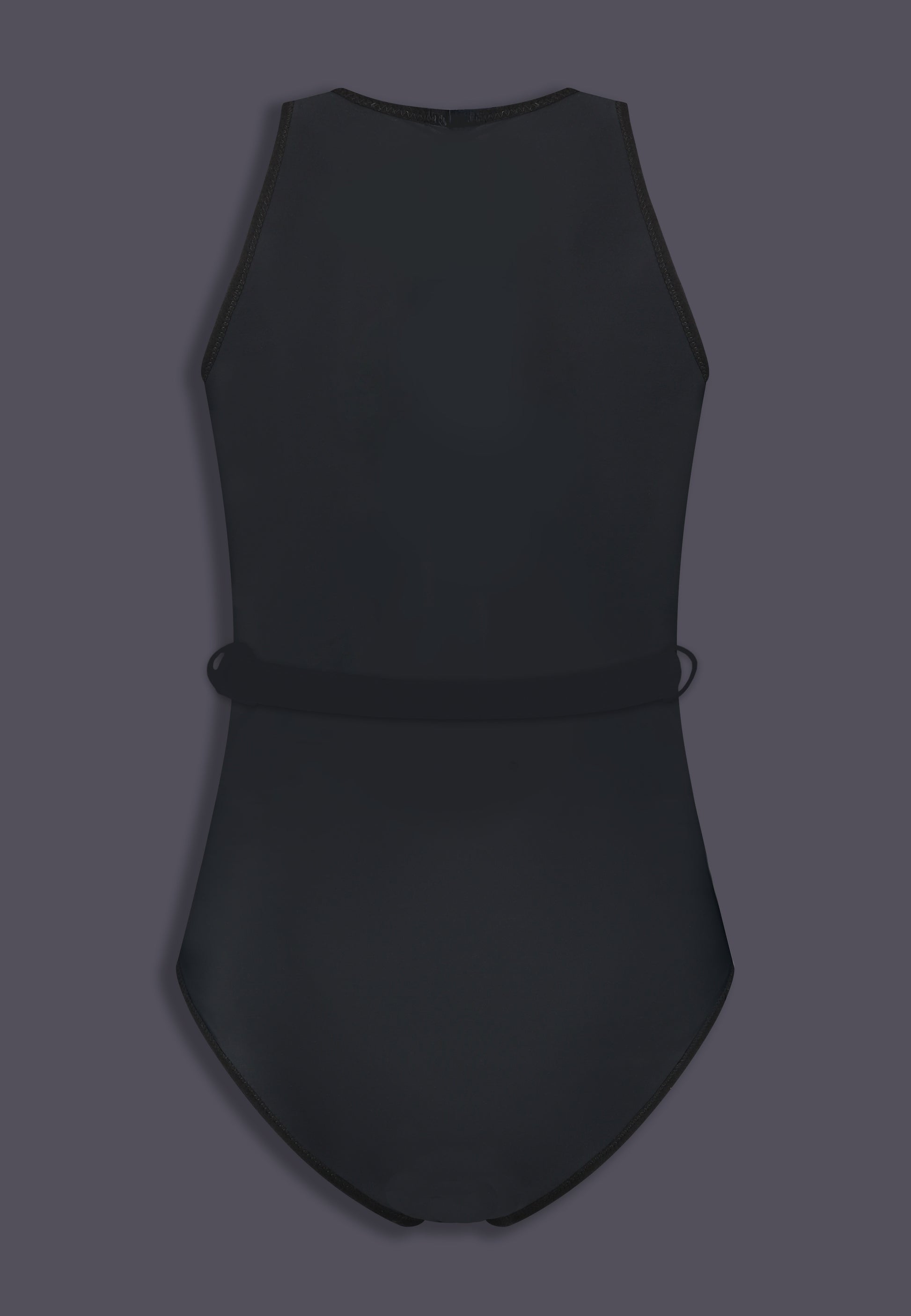UNTAG MtF tucking bathing suit one piece black with belt prostheses - product back