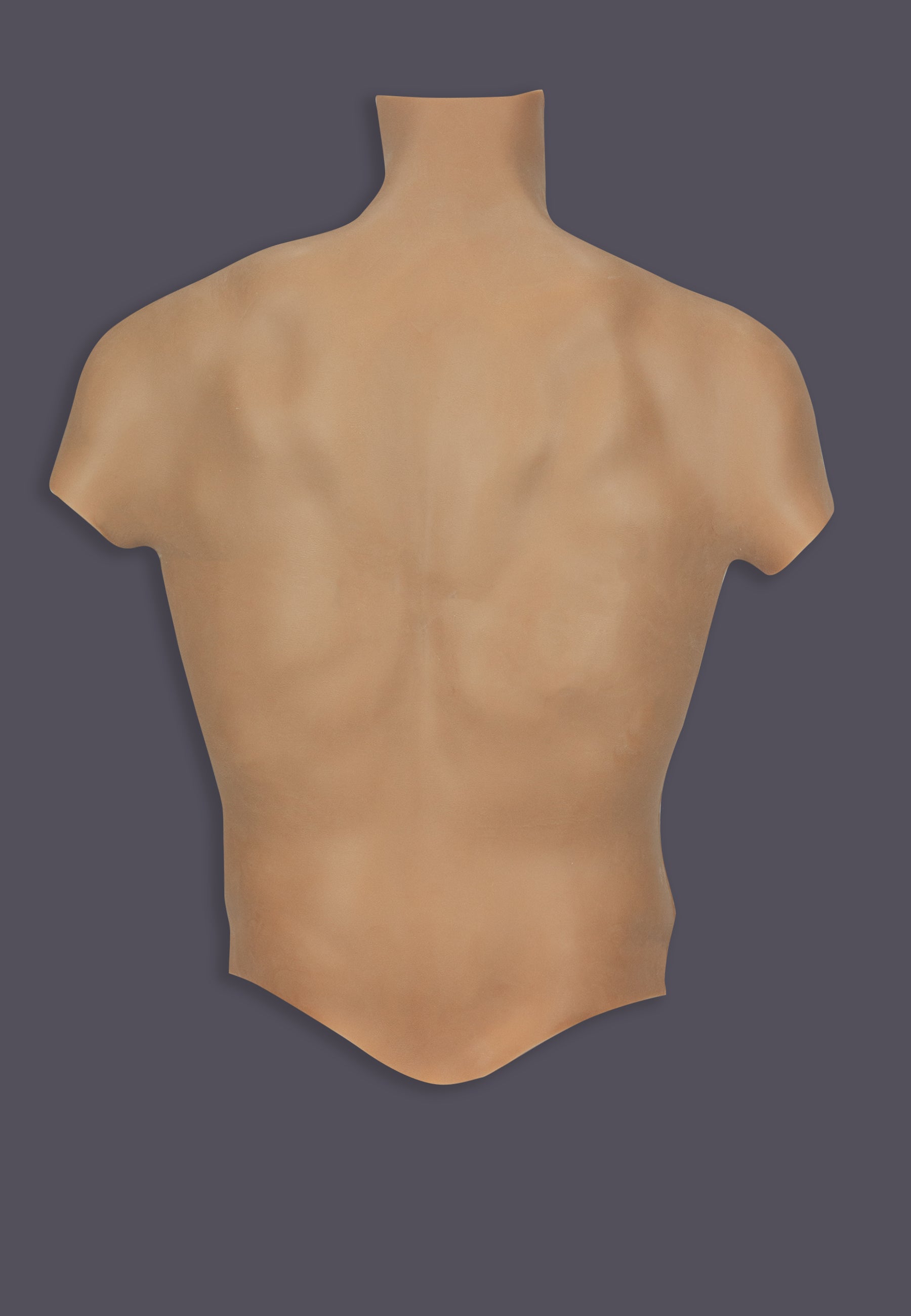 Back view of the Male Torso in the color caramel