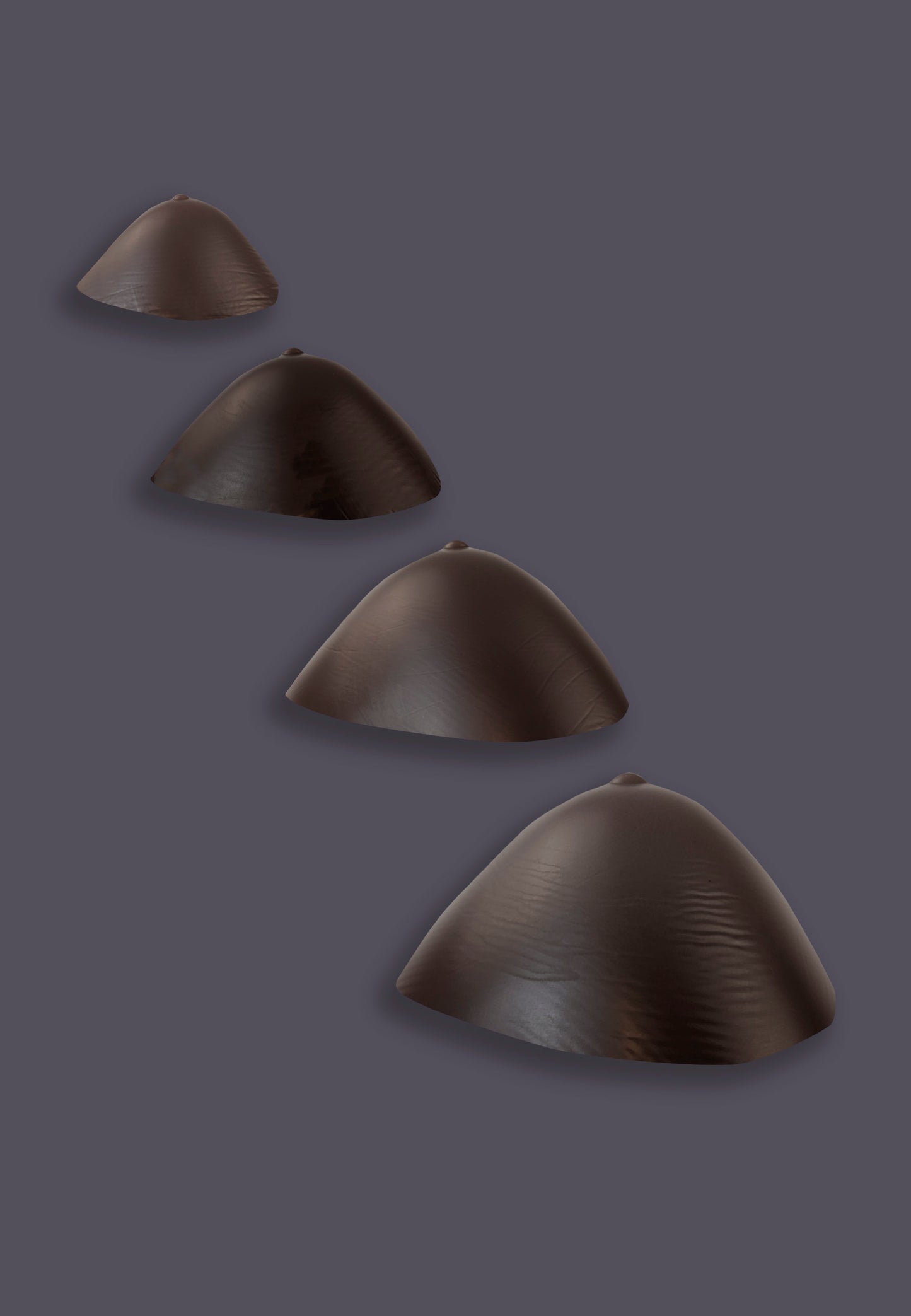 Breast Prostheses triangle chocolate side view