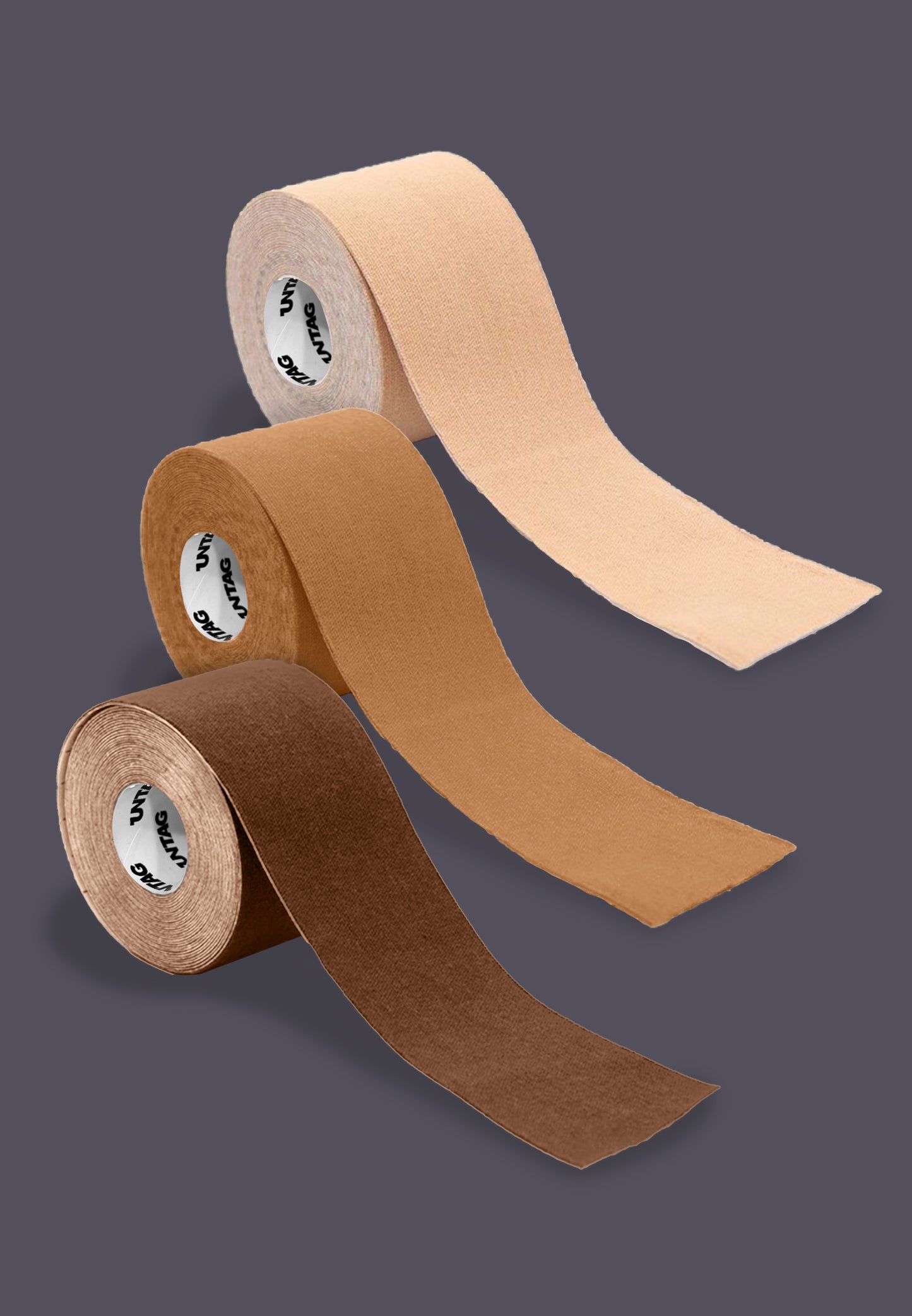 UNTAG Shaping Trans body tape for chest binding and tucking in 3 skin tones 3 rolls pic 1