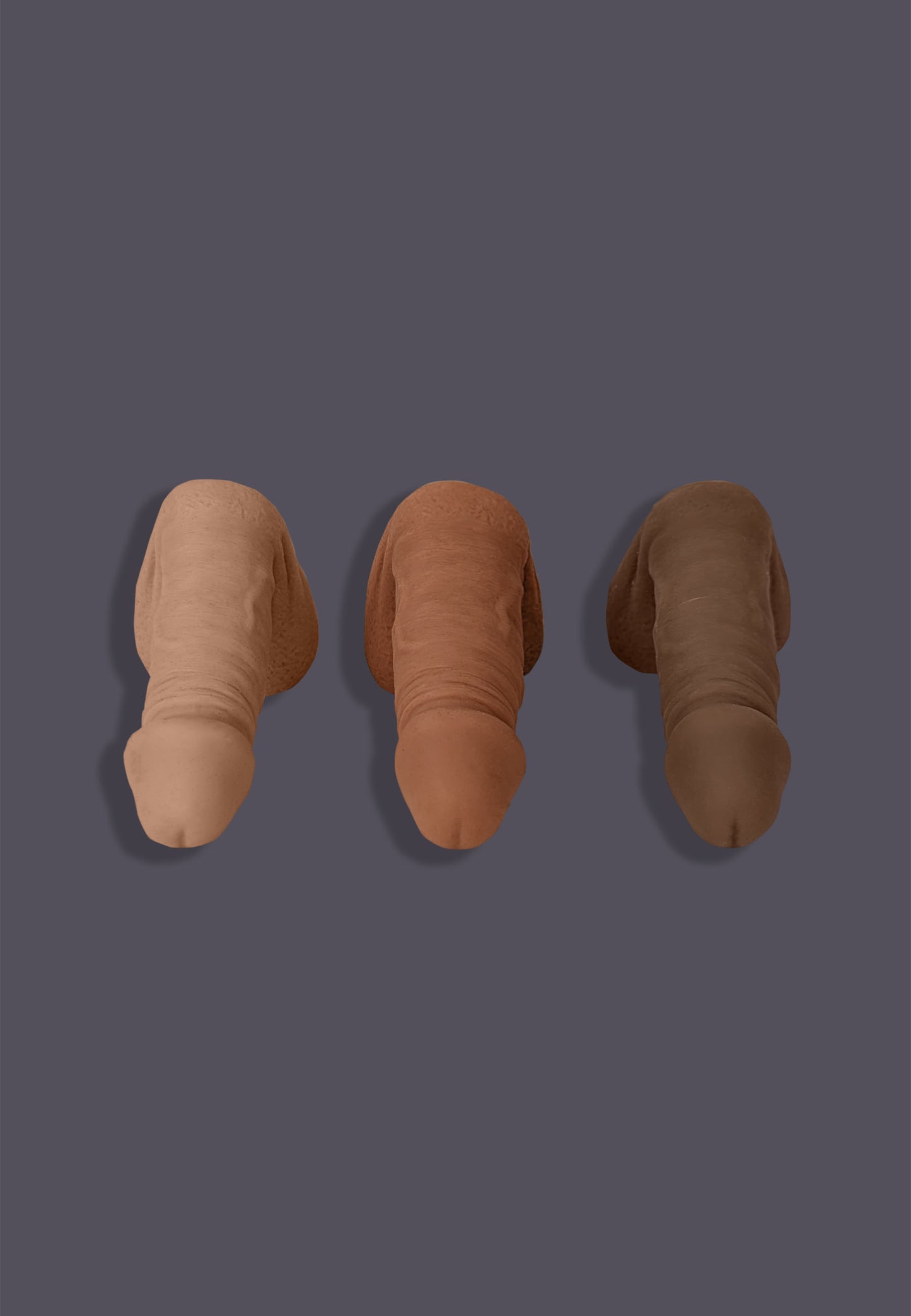 Penis Packer in three colors, vanilla caramel and chocolate