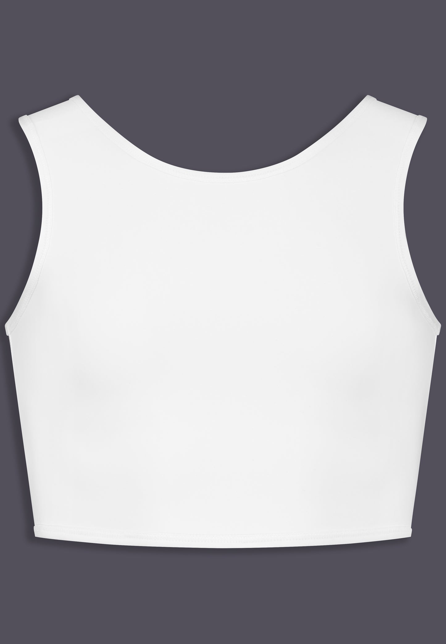 Short chest binder white front view
