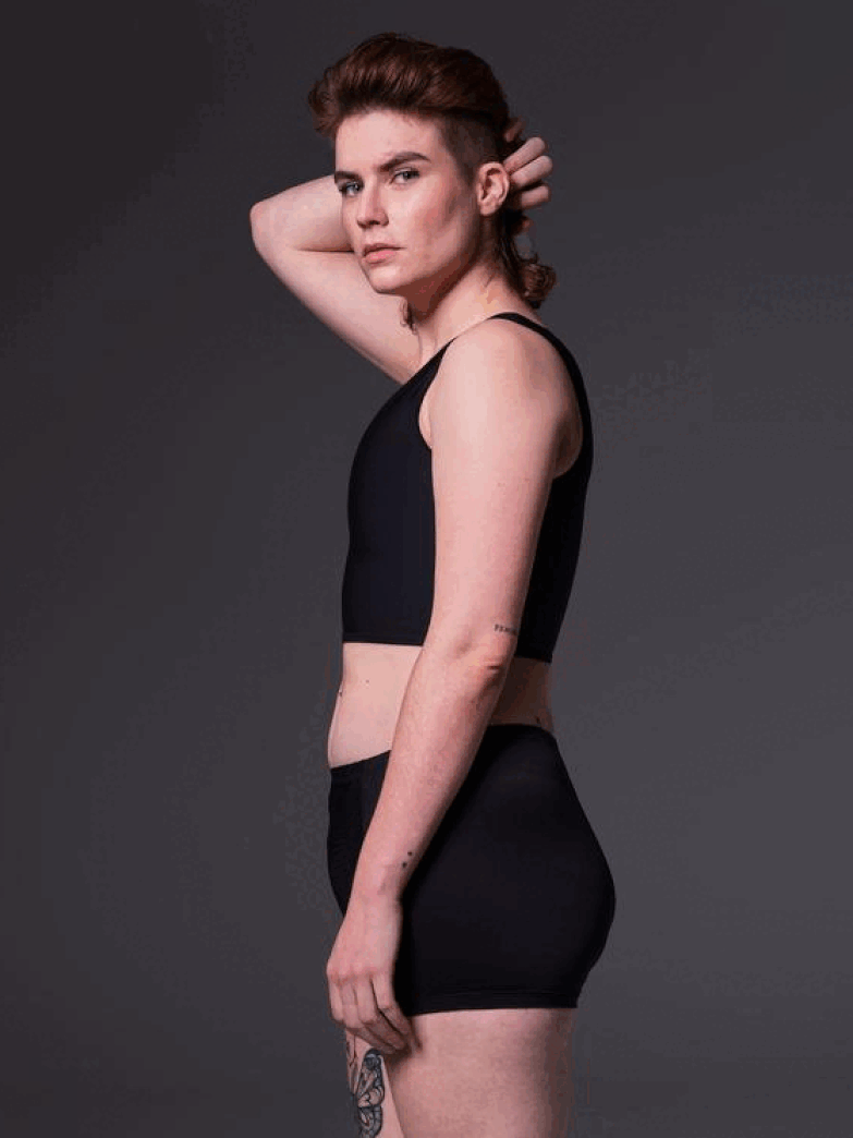 2021 Casual Sportwear Poitrine Poitrine Binder Trans Crop Top Femmes  Respirant Stretch Body Shaping Boucle Noir Débardeur Femme Y0824 Du 1,5 €