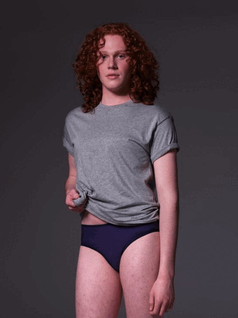 Sweder models the Bikini slip in Dark Blue